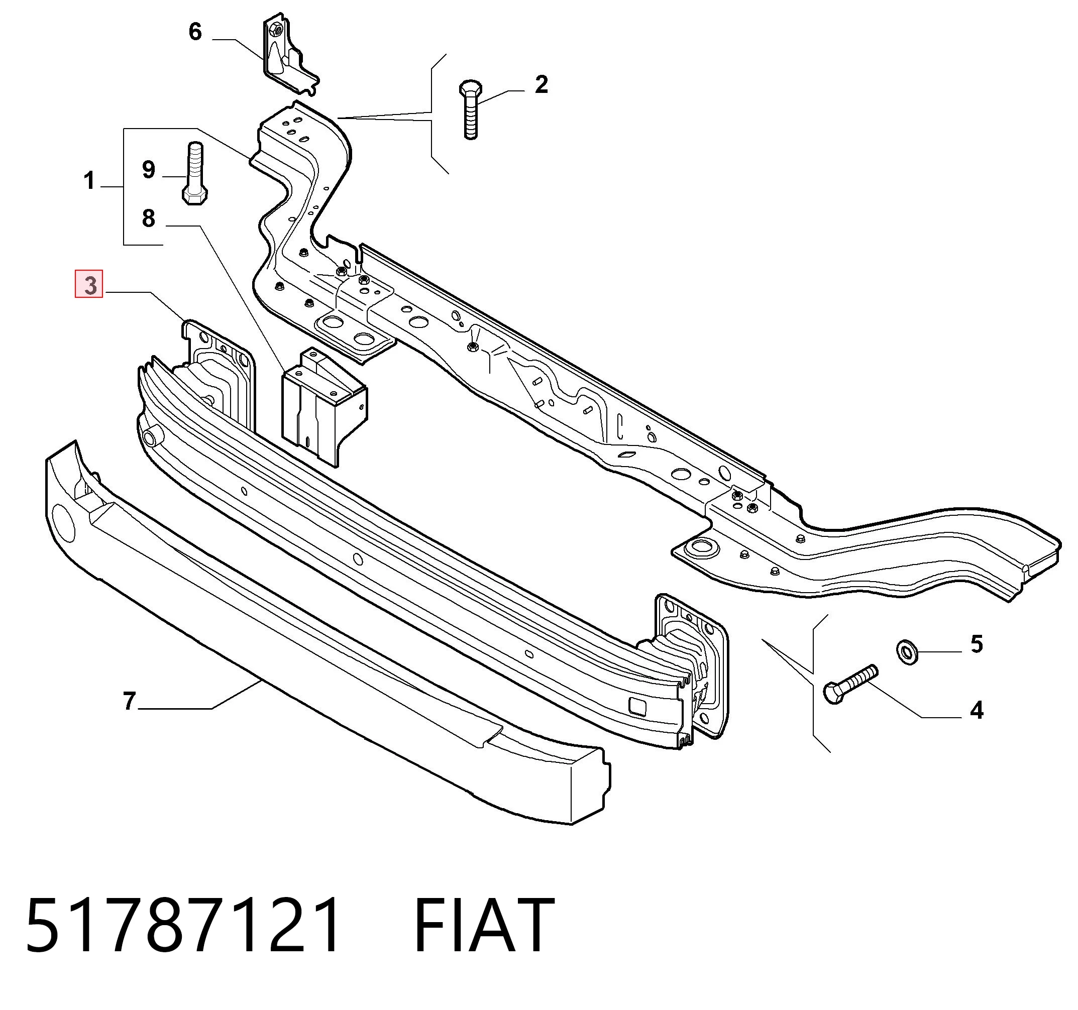 Comprar Refuerzo parachoque delantero Fiat Fiorino  225