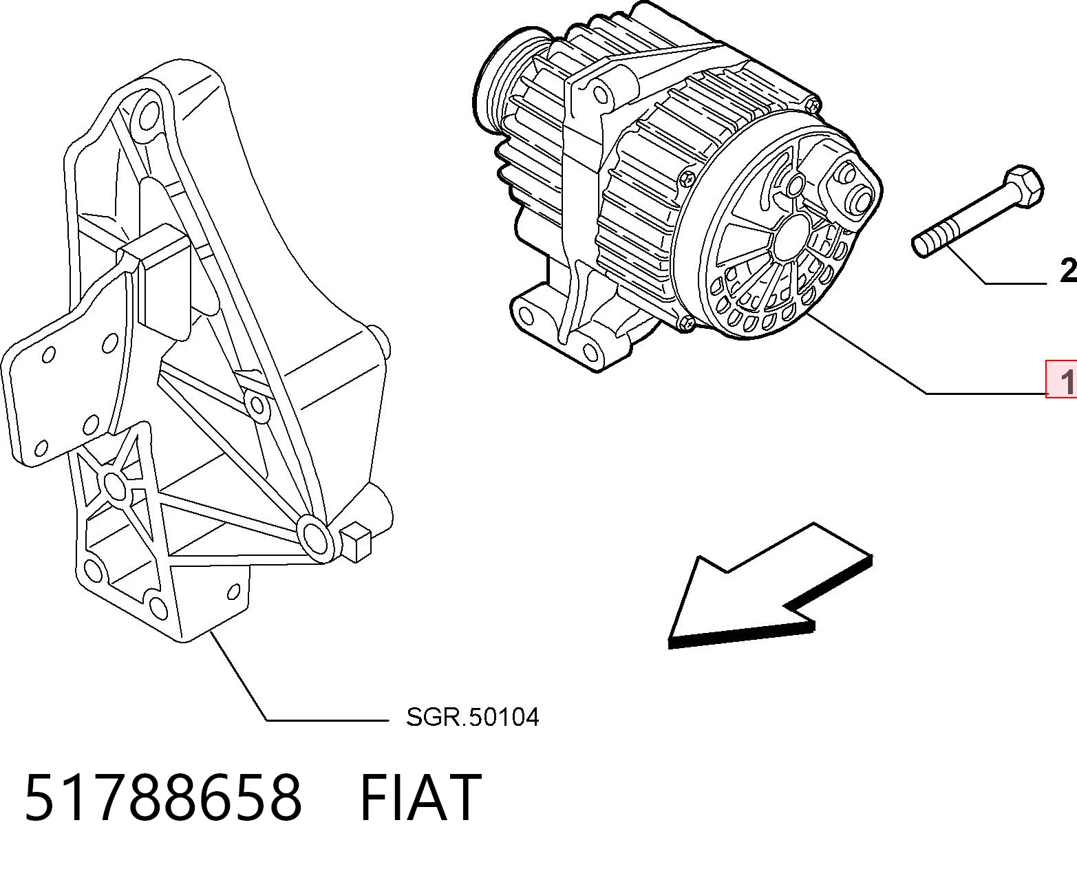 51788658 Fiat/Alfa/Lancia Alternador de coche