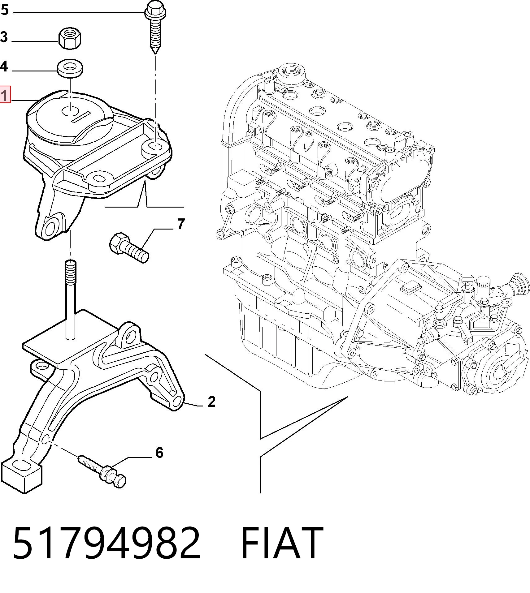 Soportes de motor delantero Fiat Bravo II (2007-2014)