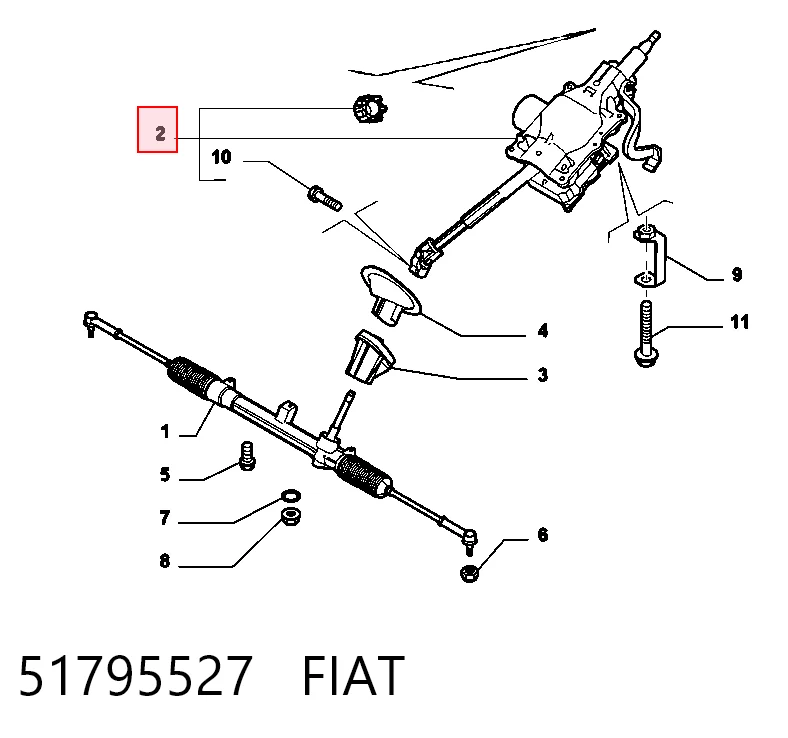 Columna de volante para Fiat Bravo II 198