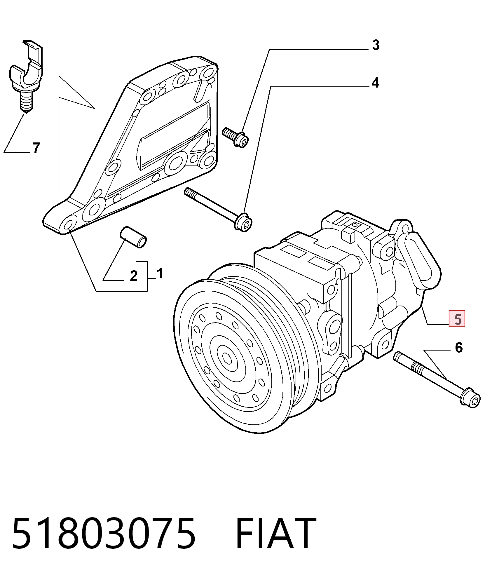 51803075 Fiat/Alfa/Lancia Compresor climatizador