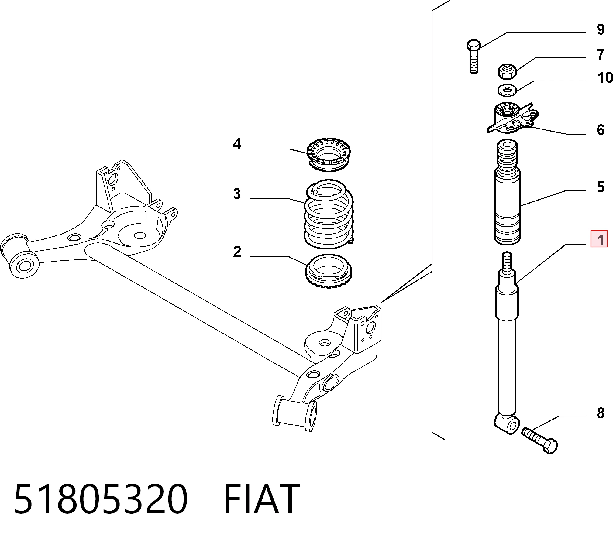 Comprar Amortiguador trasero Fiat Linea 323 a bajo precio