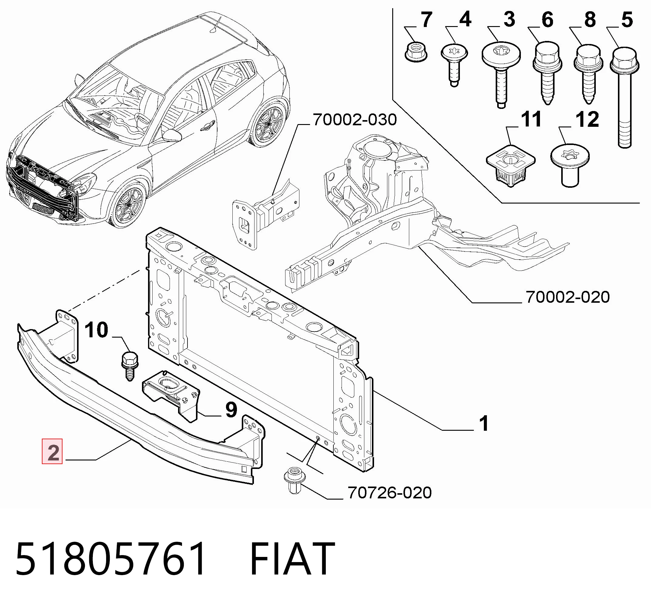 Comprar Refuerzo de parachoques delantero Alfa Romeo Giulietta  940 a bajo precio