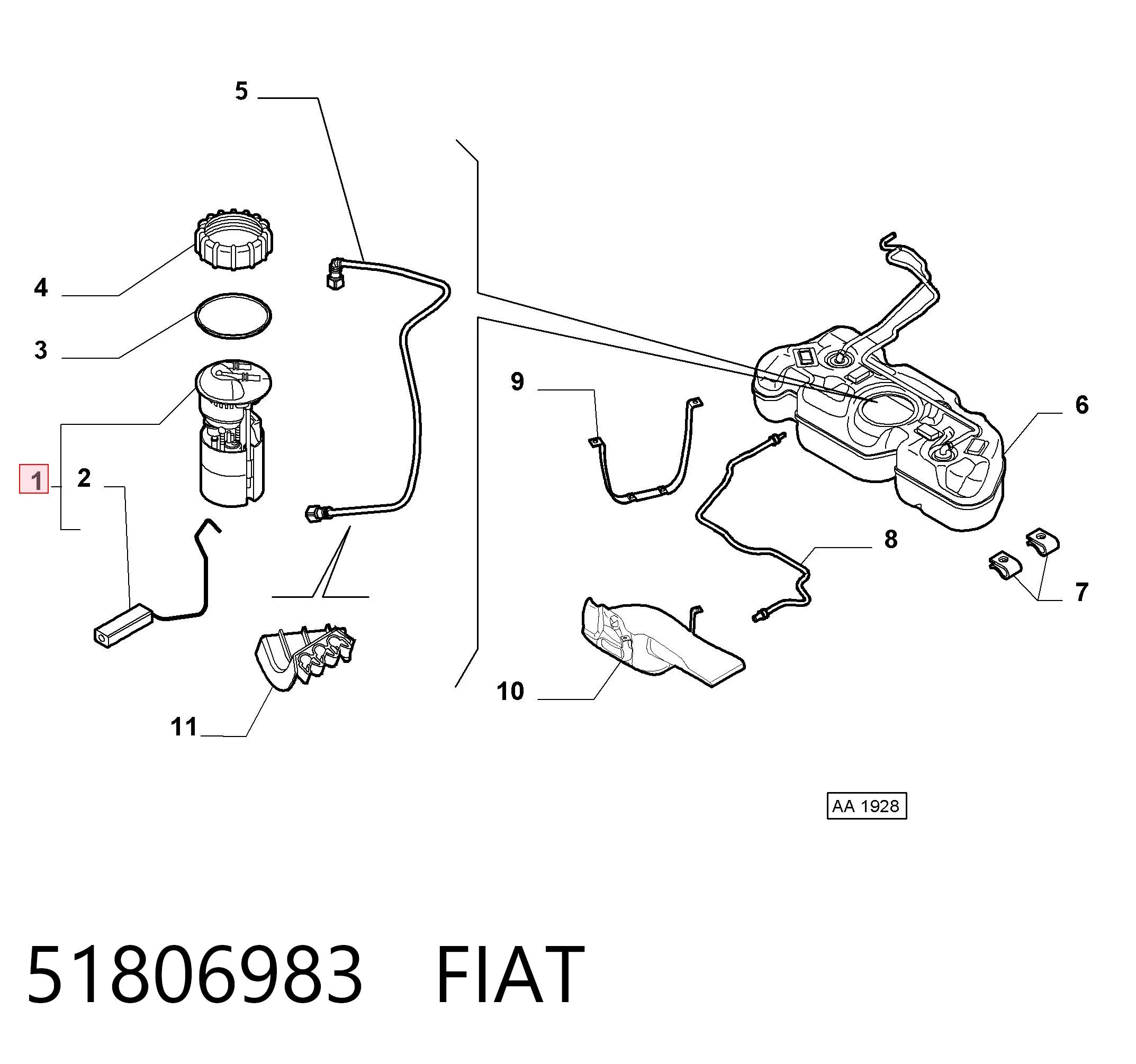 51806983 Fiat/Alfa/Lancia Módulo de alimentación de combustible