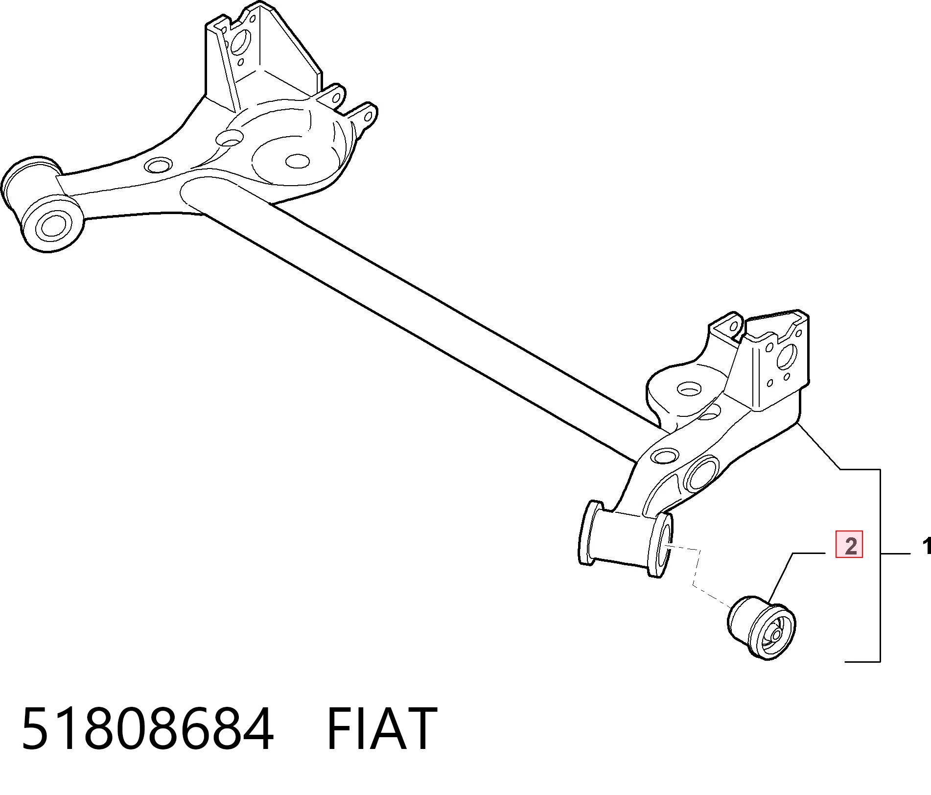 Silentblock trasero para Fiat Linea 323