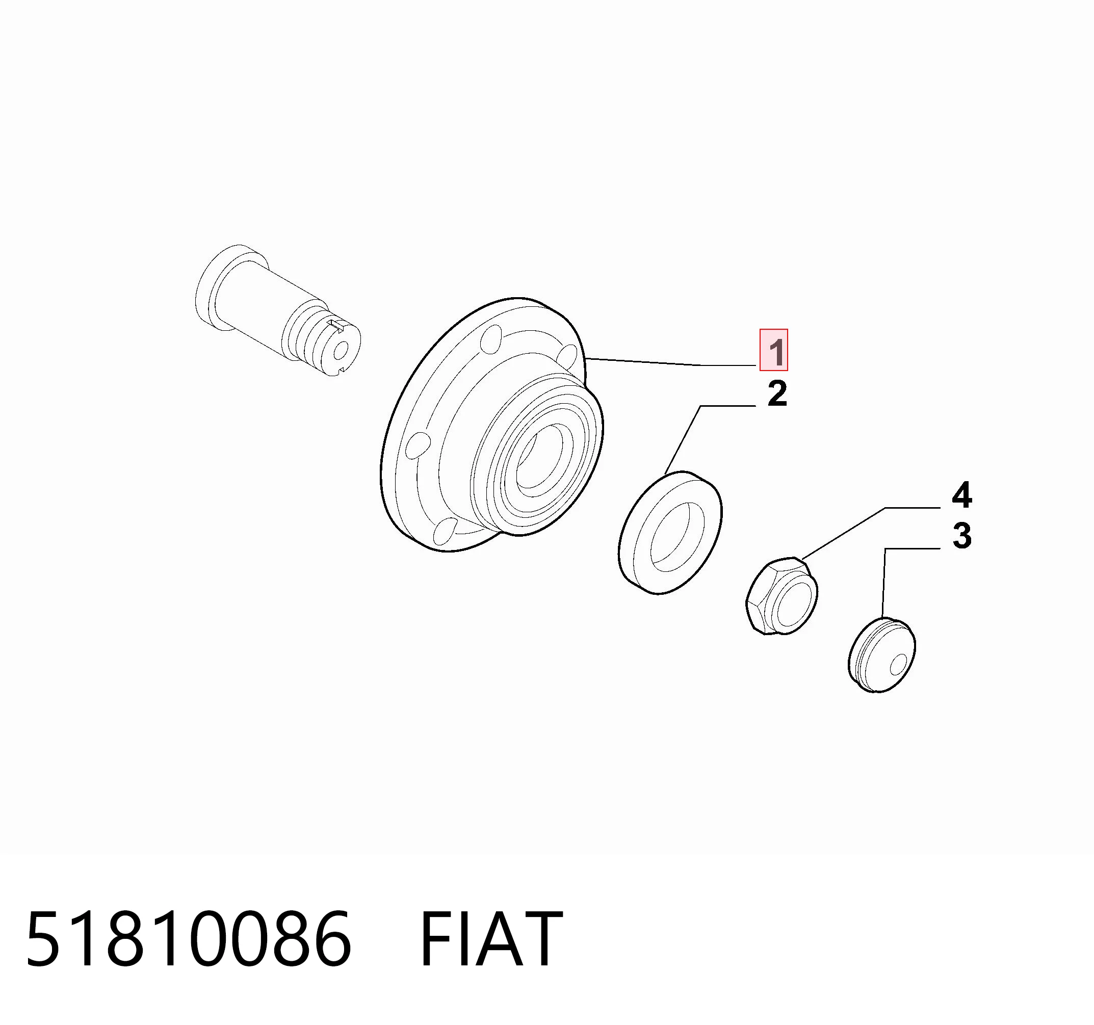 Buje de rueda trasero Fiat Doblo  (2010-2022)