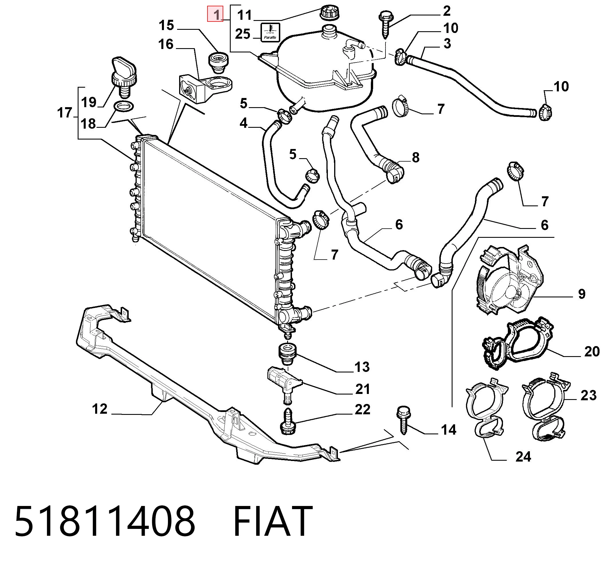 51811408 Fiat/Alfa/Lancia Depósito de expansión