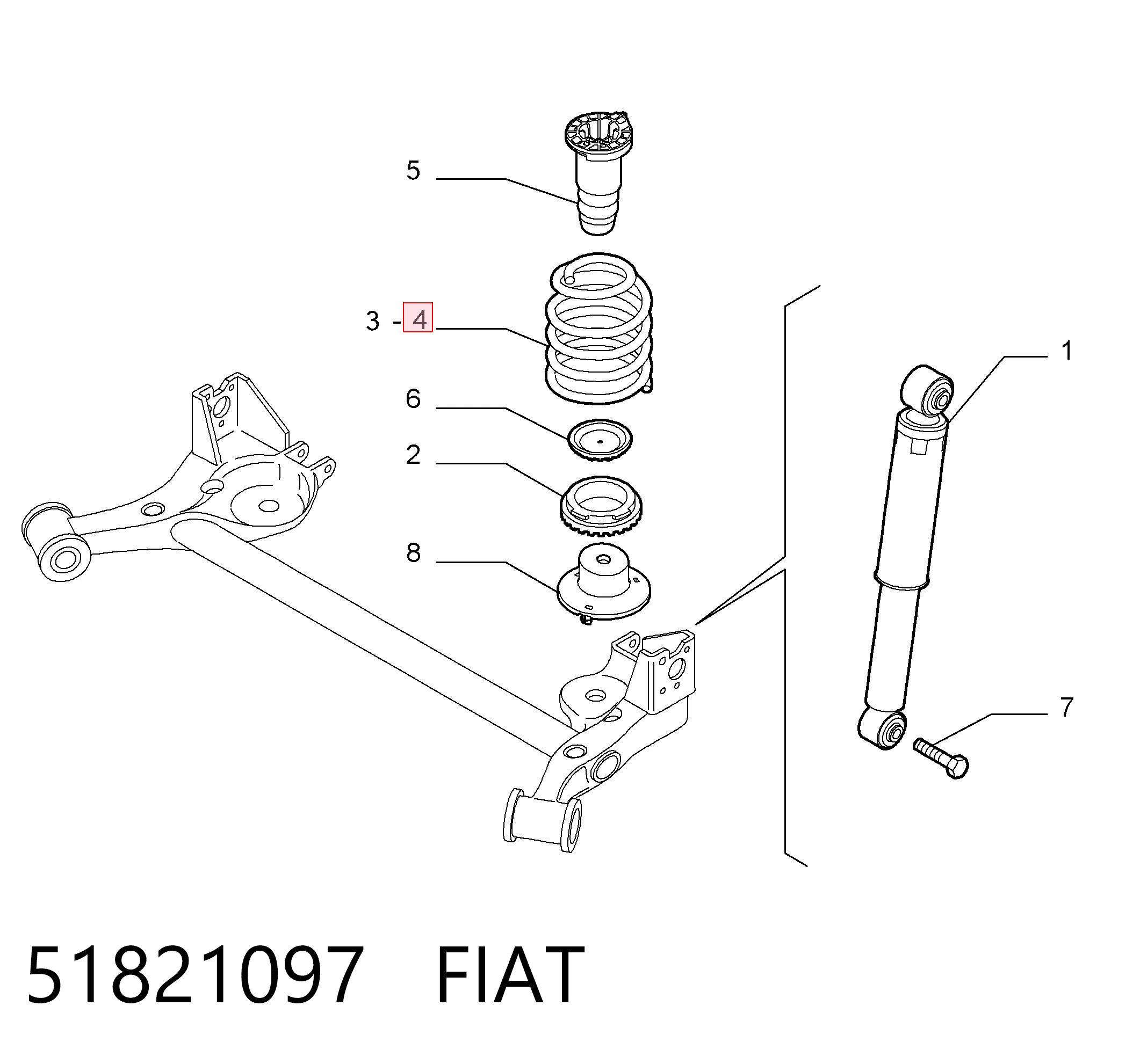 Muelle de suspensión trasero Fiat Fiorino furgoneta (225) (2008 - 2026) precio, desde 48,64 EUR