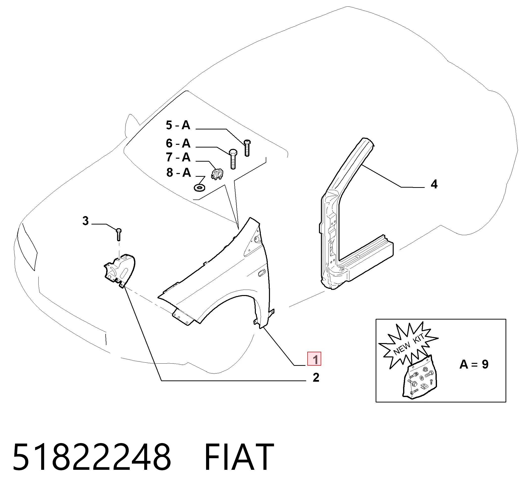  Aleta delantera izquierda Fiat Bravo 2
