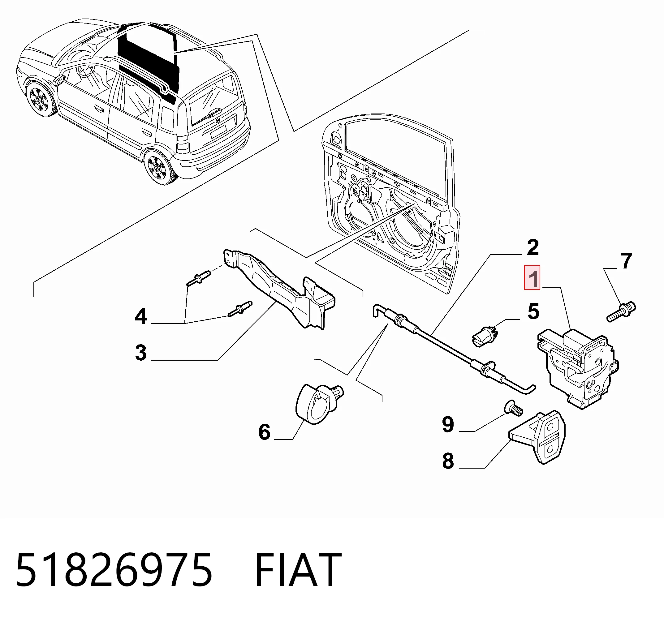 Comprar Cerradura de puerta delantera izquierda Fiat Panda II 169A a bajo precio