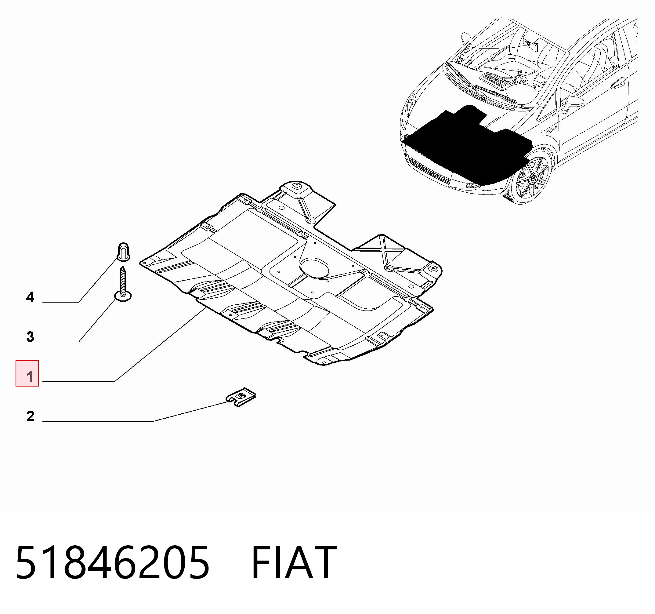 Protección motor / empotramiento para Fiat Punto 199