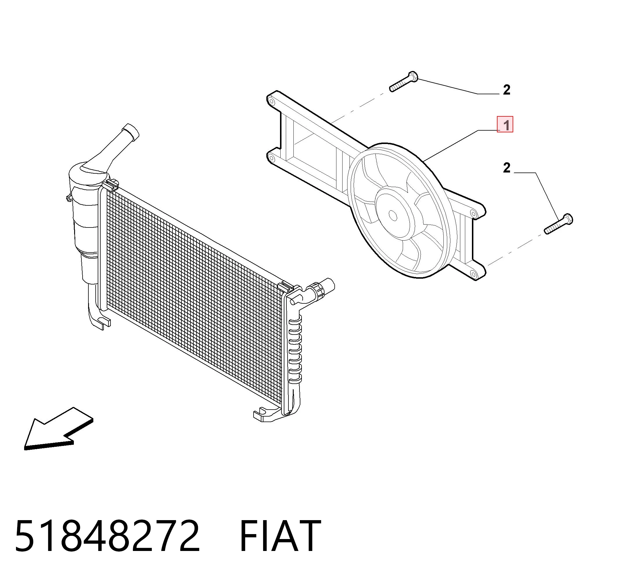 Electroventilador del motor Fiat Panda II (2003-2013)