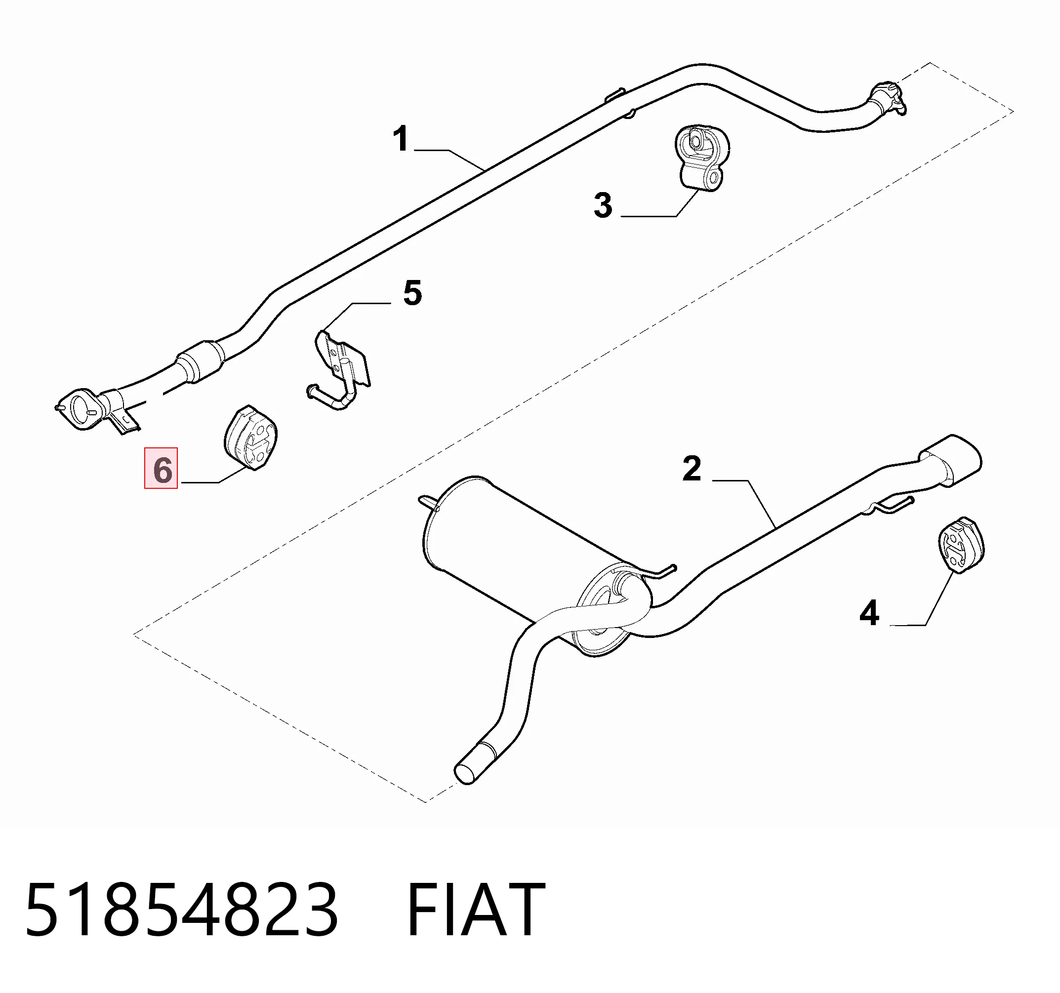 Soporte de escape Fiat Stilo (2001-2006)