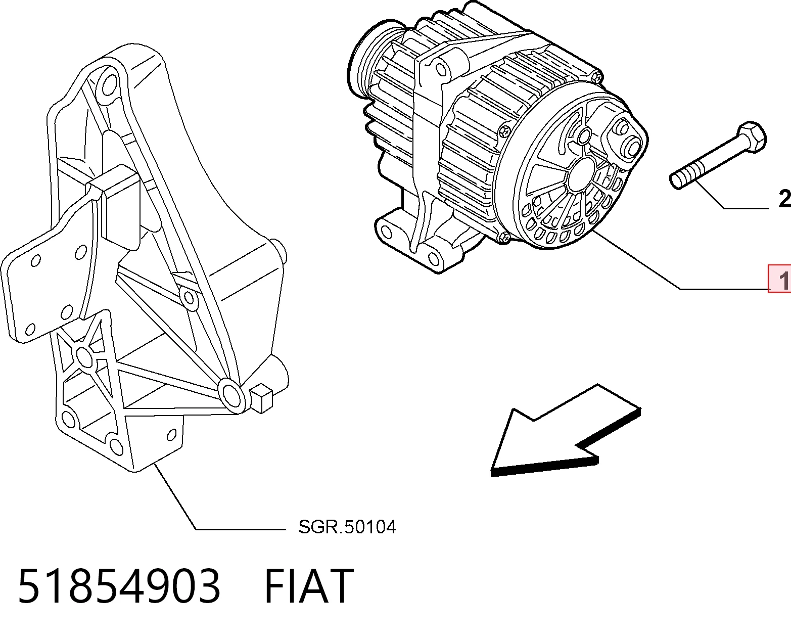 51854903 Fiat/Alfa/Lancia Alternador de coche