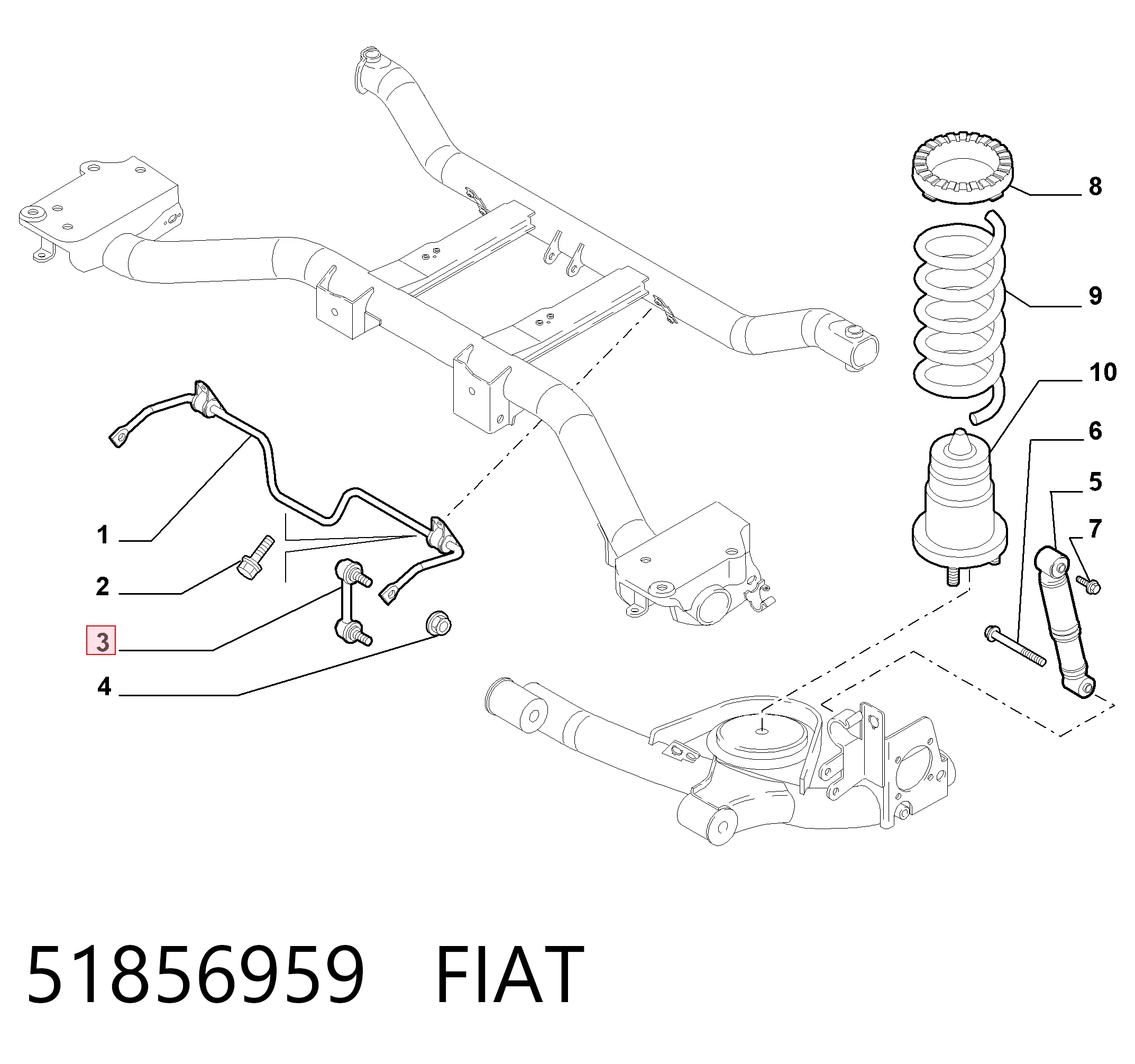 Comprar Bieleta estabilizadora trasera Fiat Panda II 169A a bajo precio