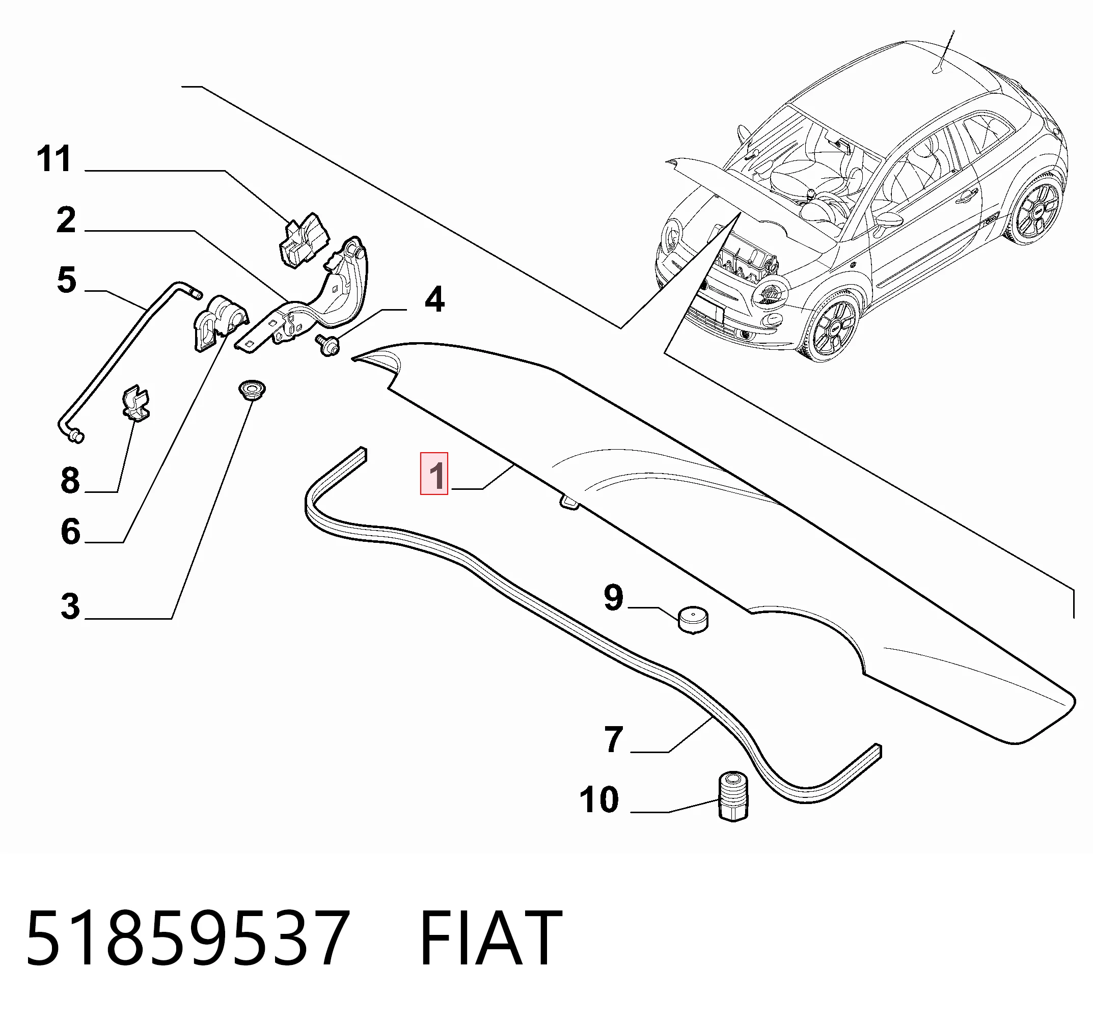 Capot Fiat 500 