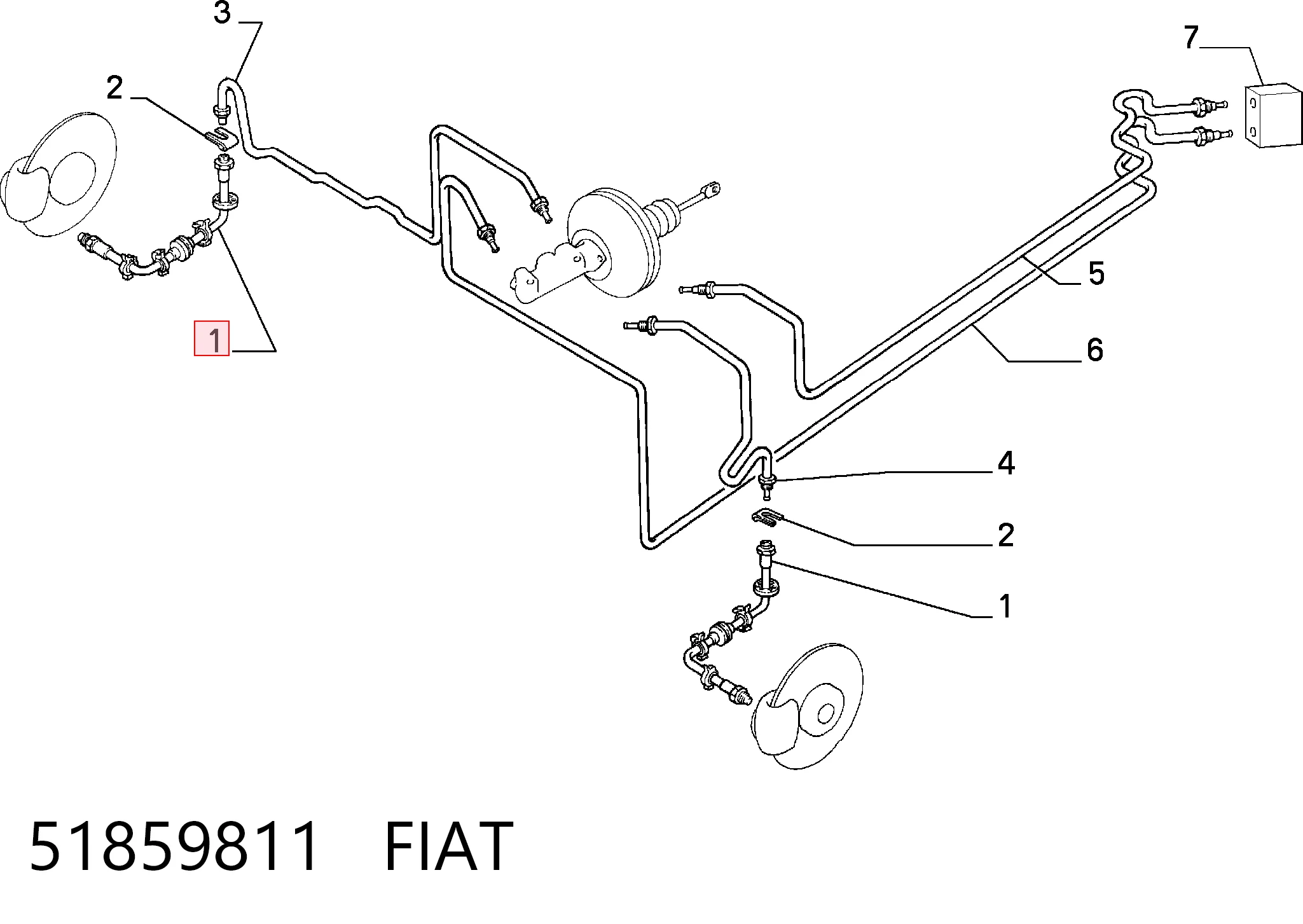 Tubo flexible de frenos delantero Fiat Tempra (159)