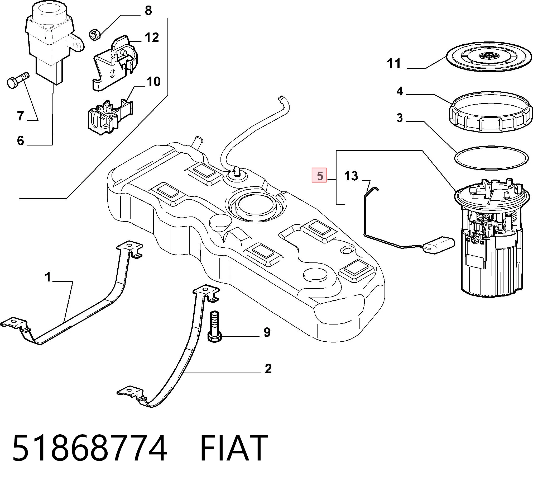 51868774 Fiat/Alfa/Lancia Módulo de alimentación de combustible