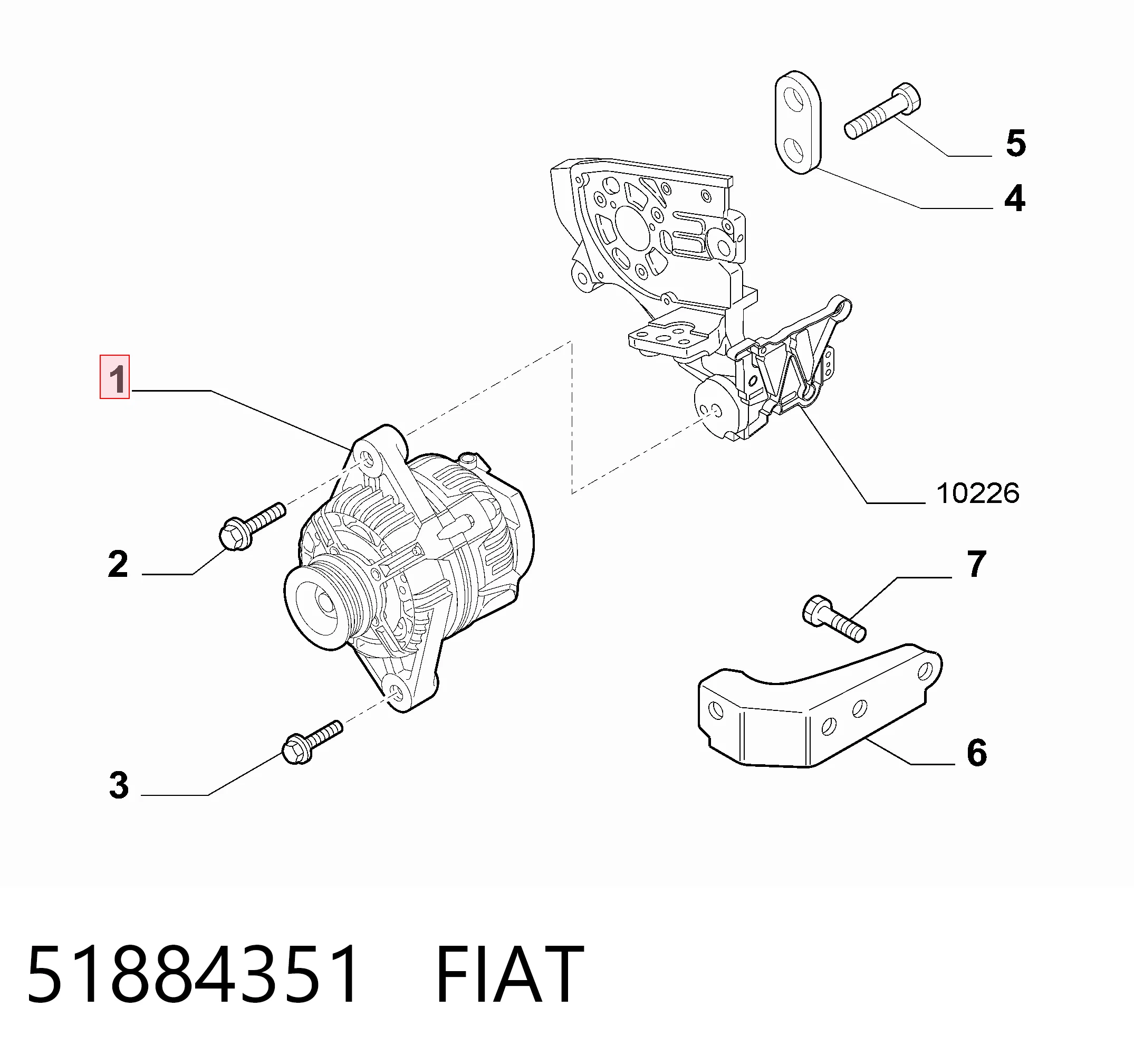 51884351 Fiat/Alfa/Lancia Alternador de coche