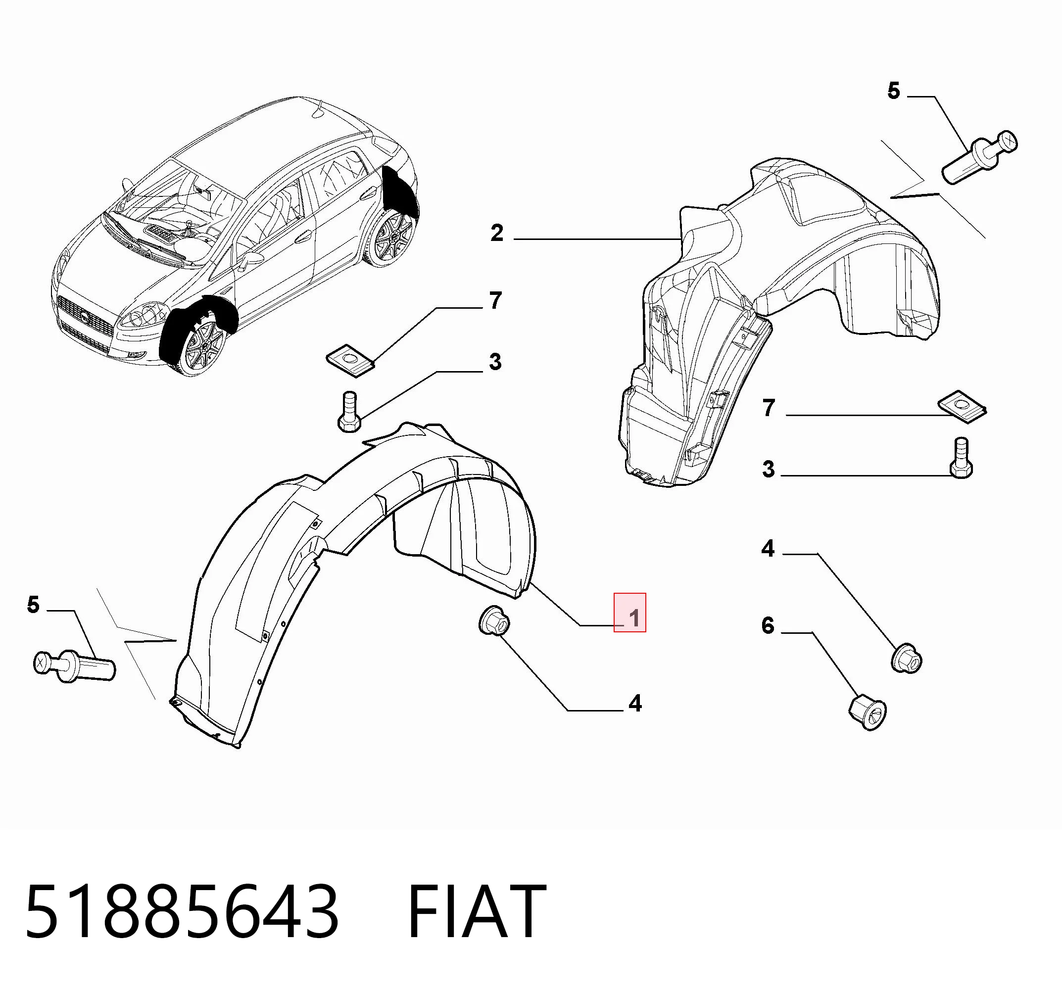 Comprar Paso de rueda delantero derecho Fiat Punto 199 a bajo precio