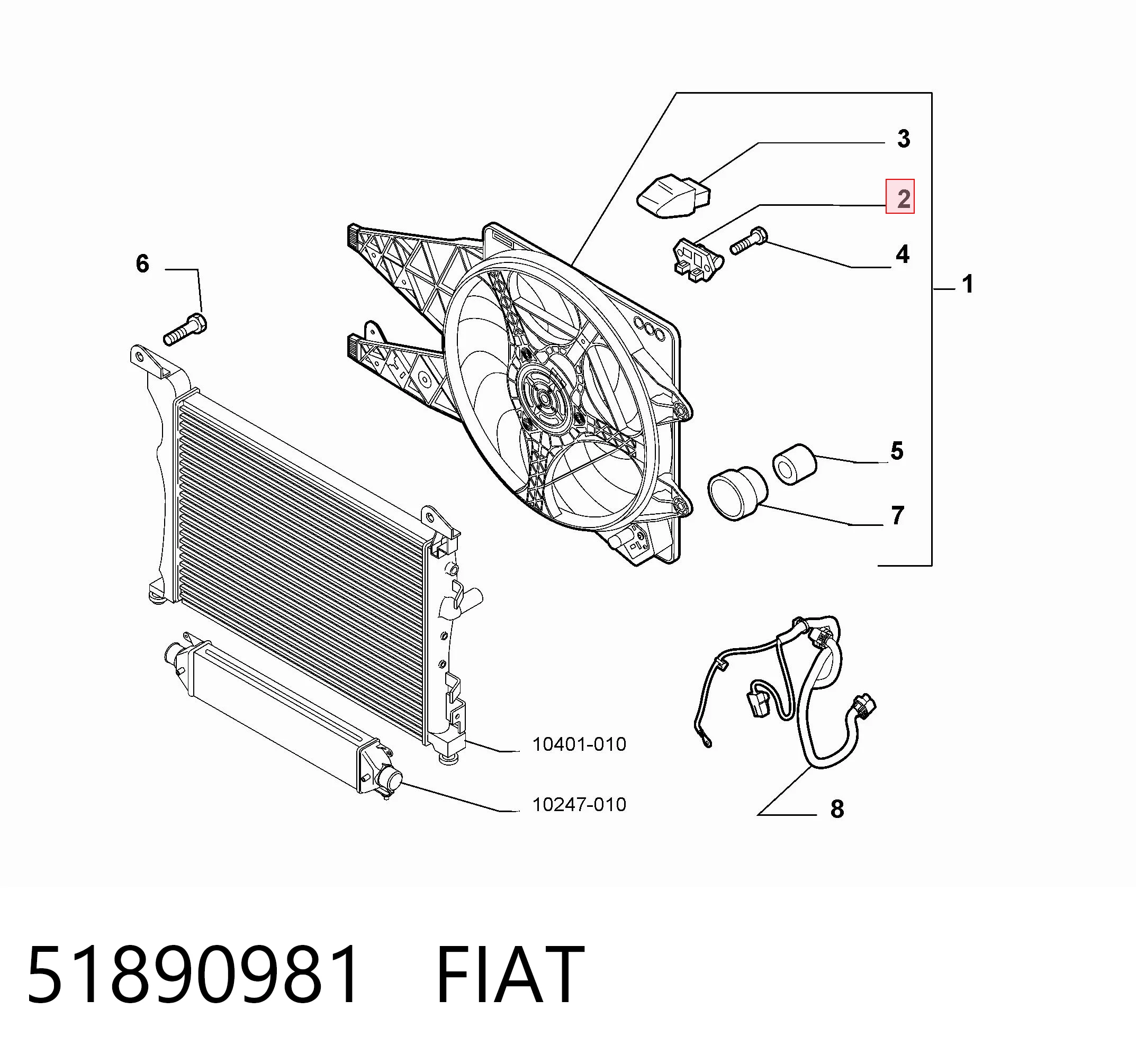 51890981 Fiat/Alfa/Lancia Regulador de velocidad del ventilador de refrigeración (unidad de control)