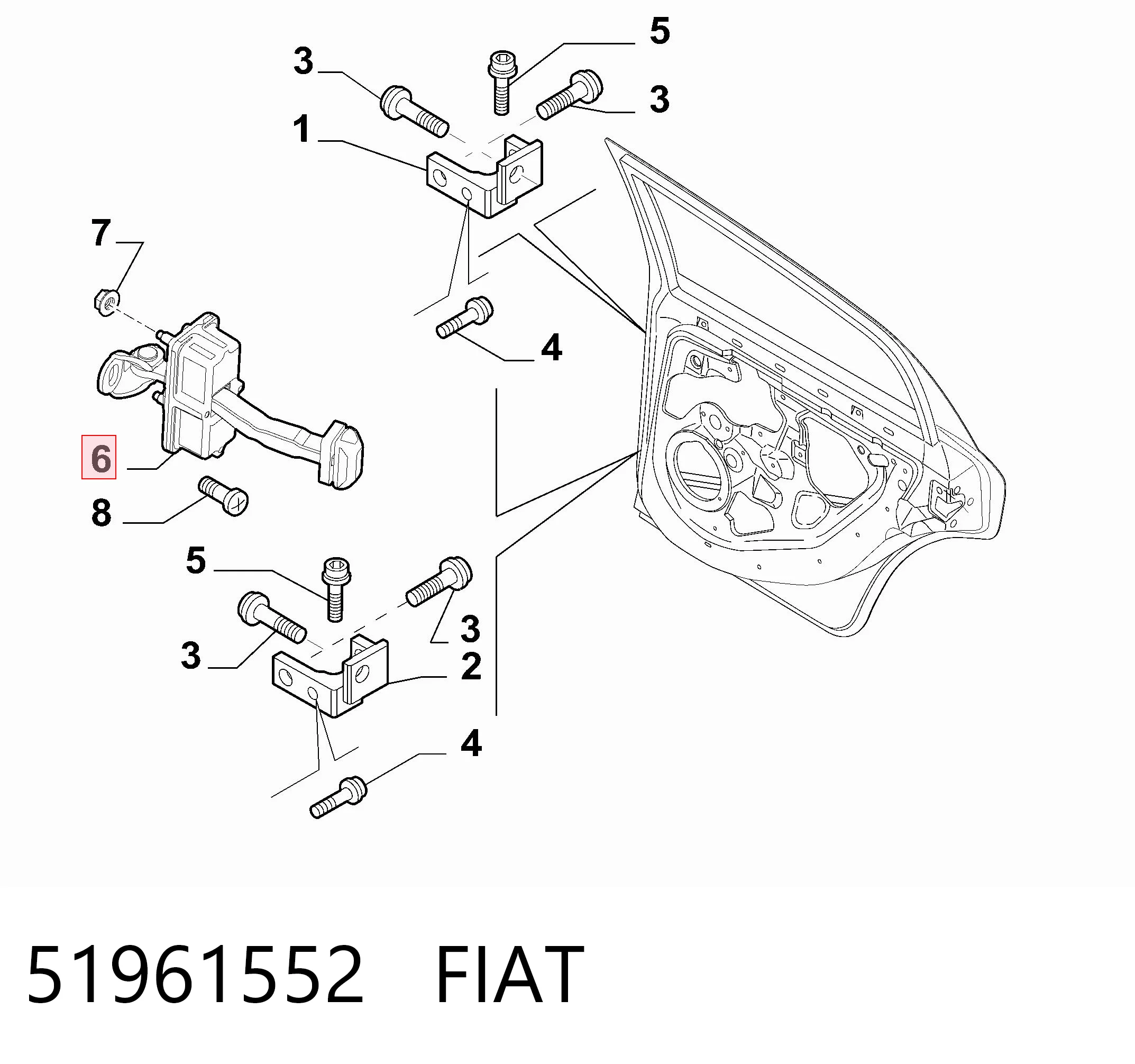 51961552 Fiat/Alfa/Lancia Limitador de apertura de puerta trasera