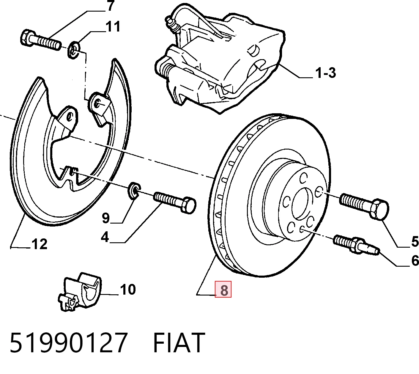 Disco de freno delantero para Fiat Doblo  (263)