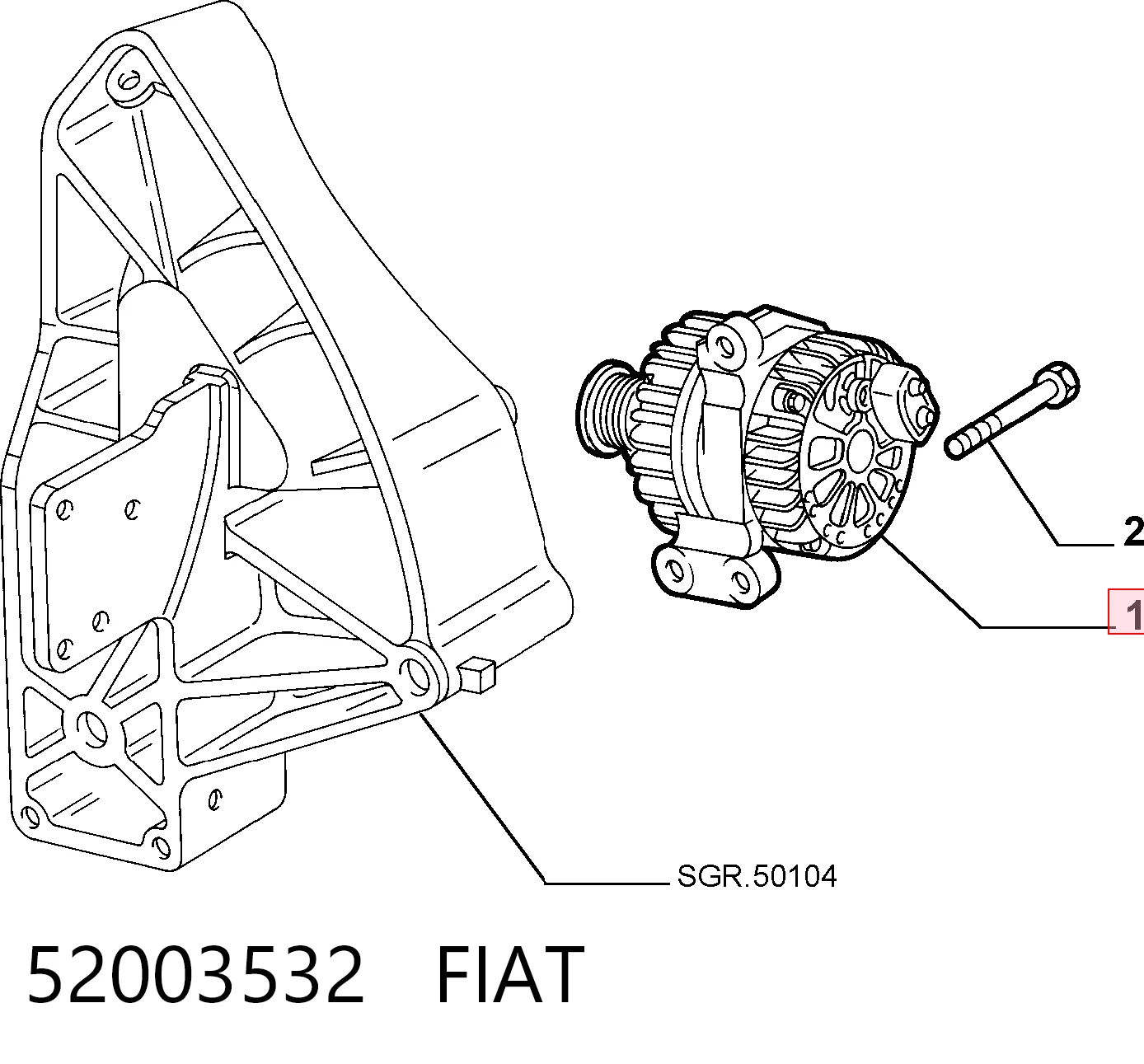 52003532 Fiat/Alfa/Lancia Alternador de coche