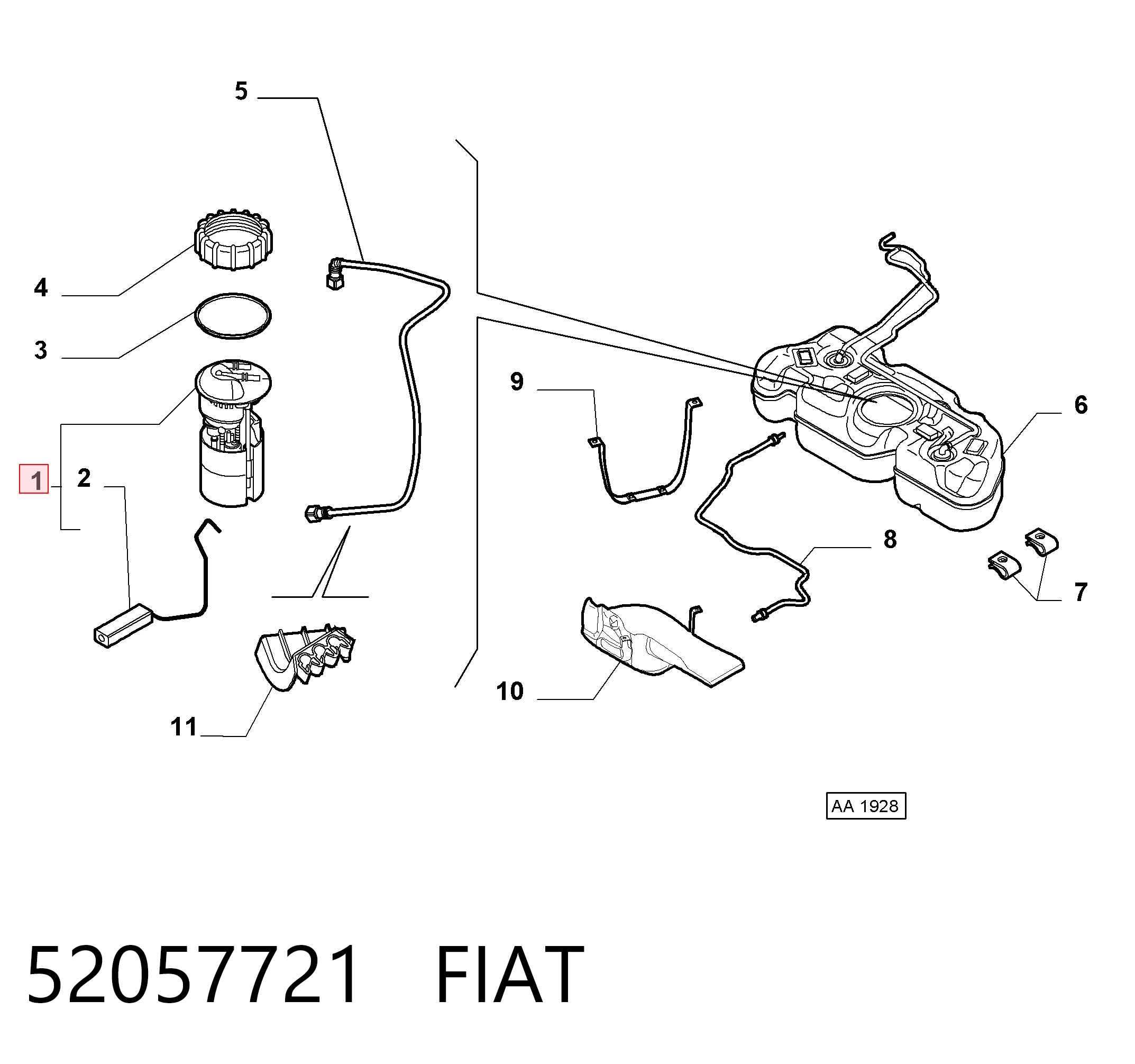 52057721 Fiat/Alfa/Lancia Módulo de alimentación de combustible
