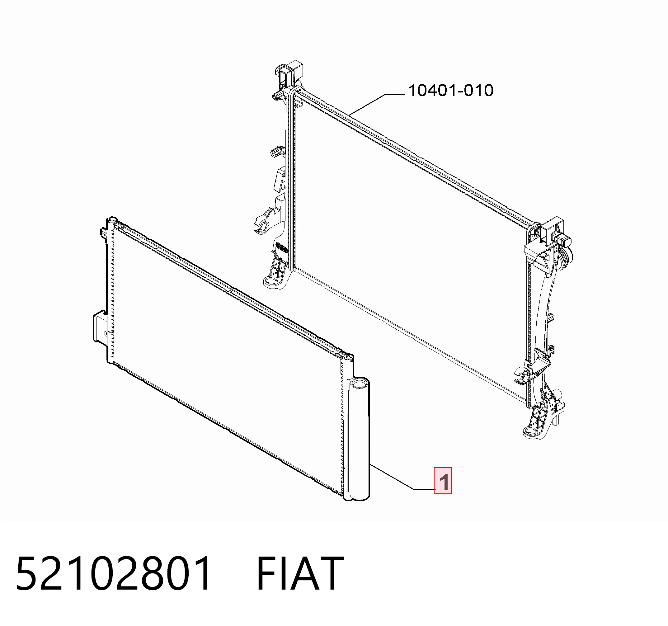 Condensador aire acondicionado para Fiat Tipo 356
