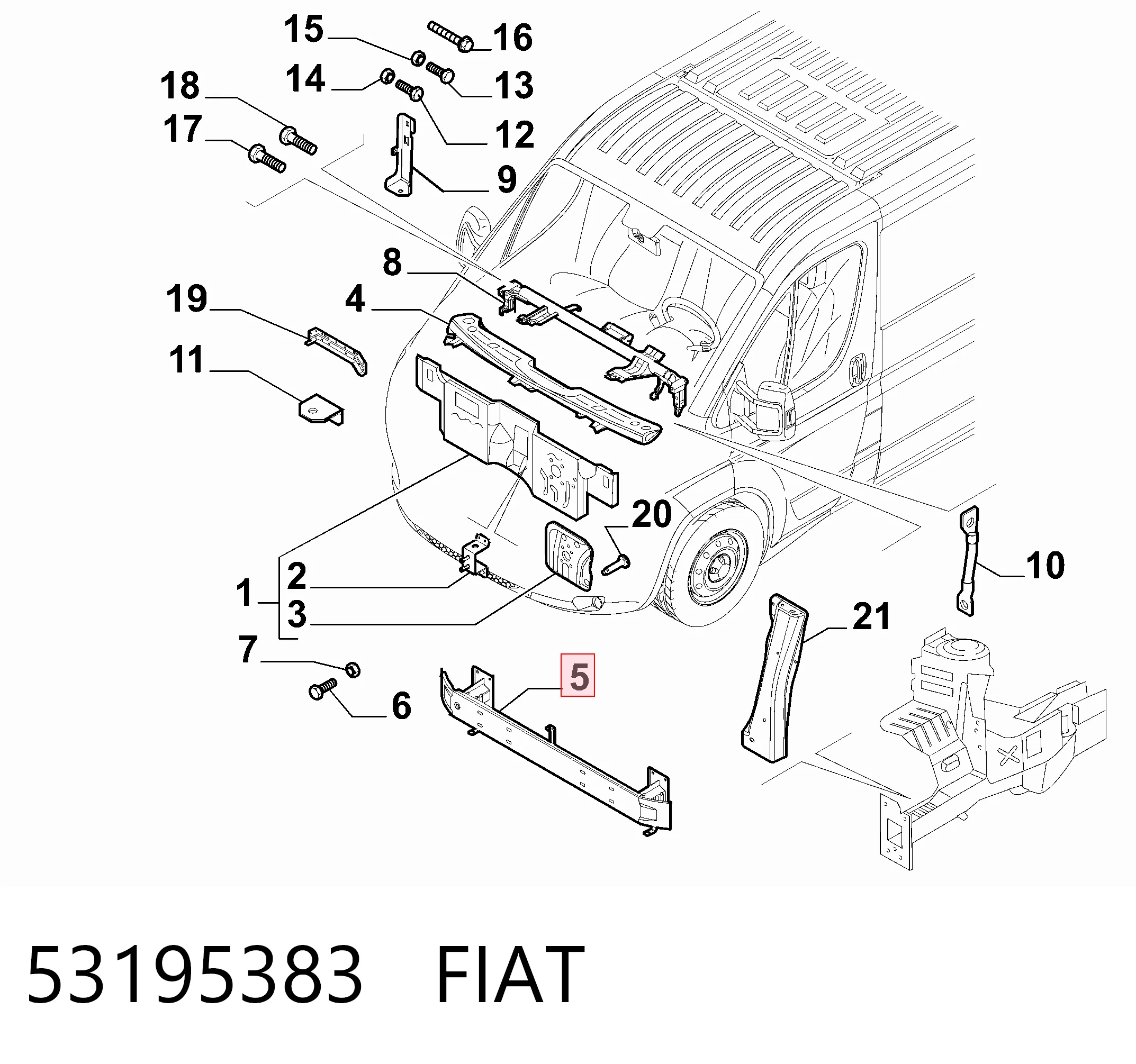 Refuerzo parachoque delantero Citroen Jumper 