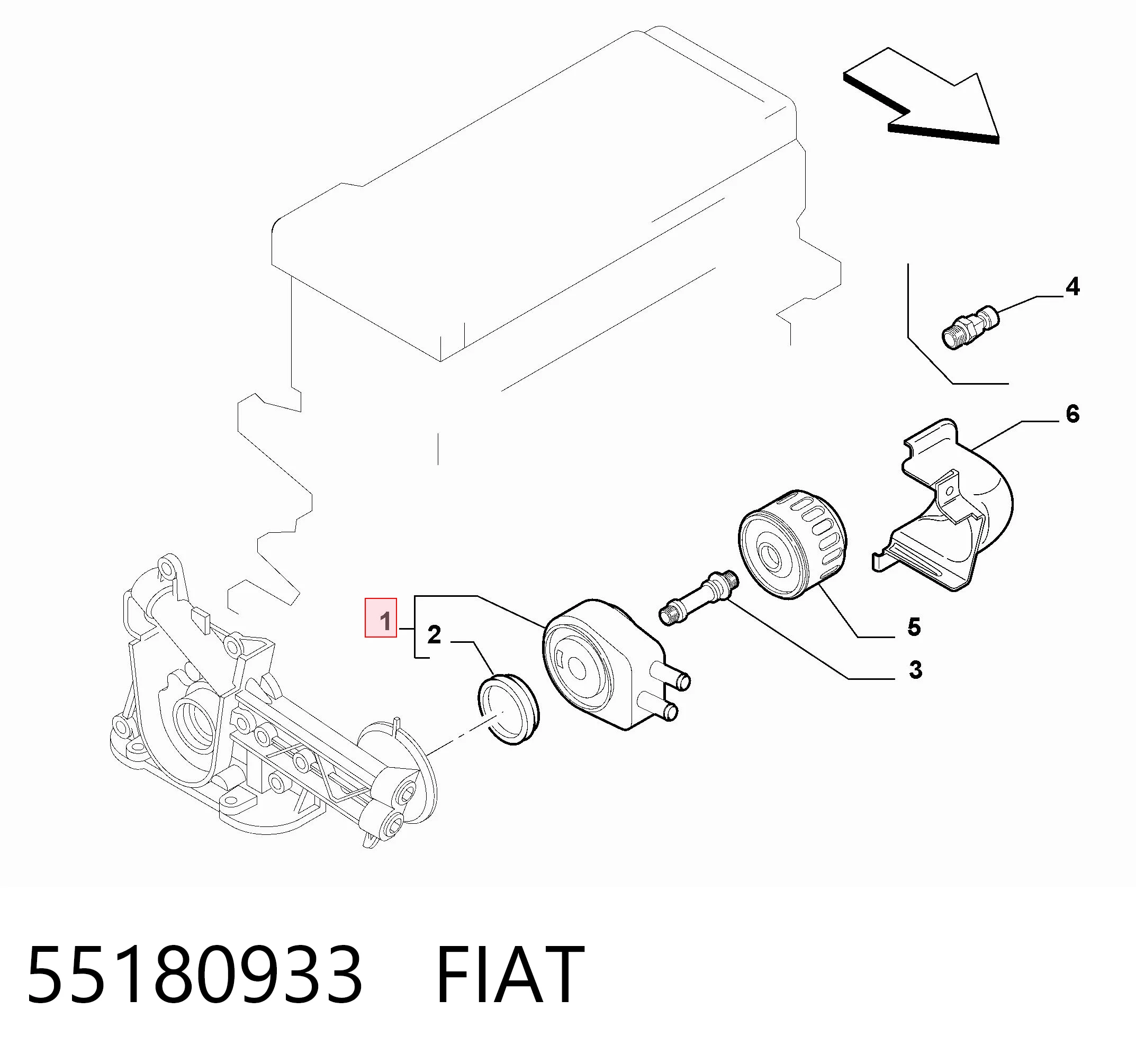 55180933 Fiat/Alfa/Lancia Radiador de aceite