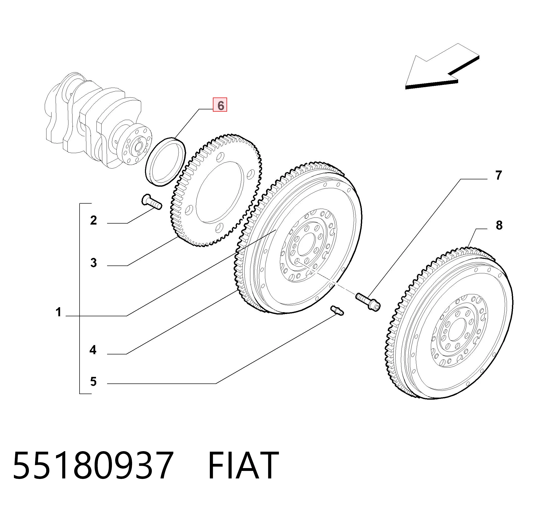 Comprar Retén trasero del cigüeñal Fiat Punto 199 a bajo precio