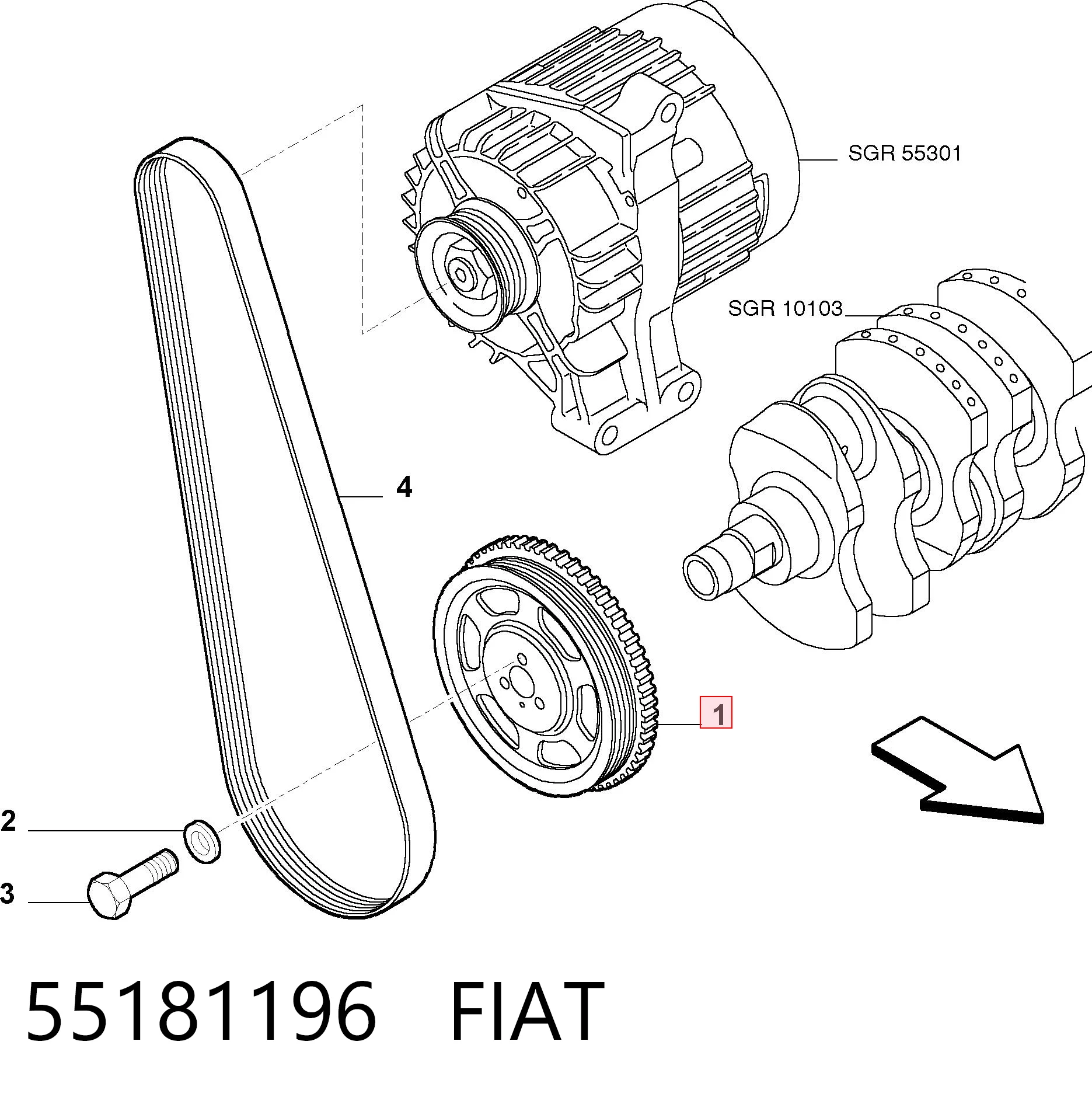 Polea dámper para Fiat Punto  (176L)