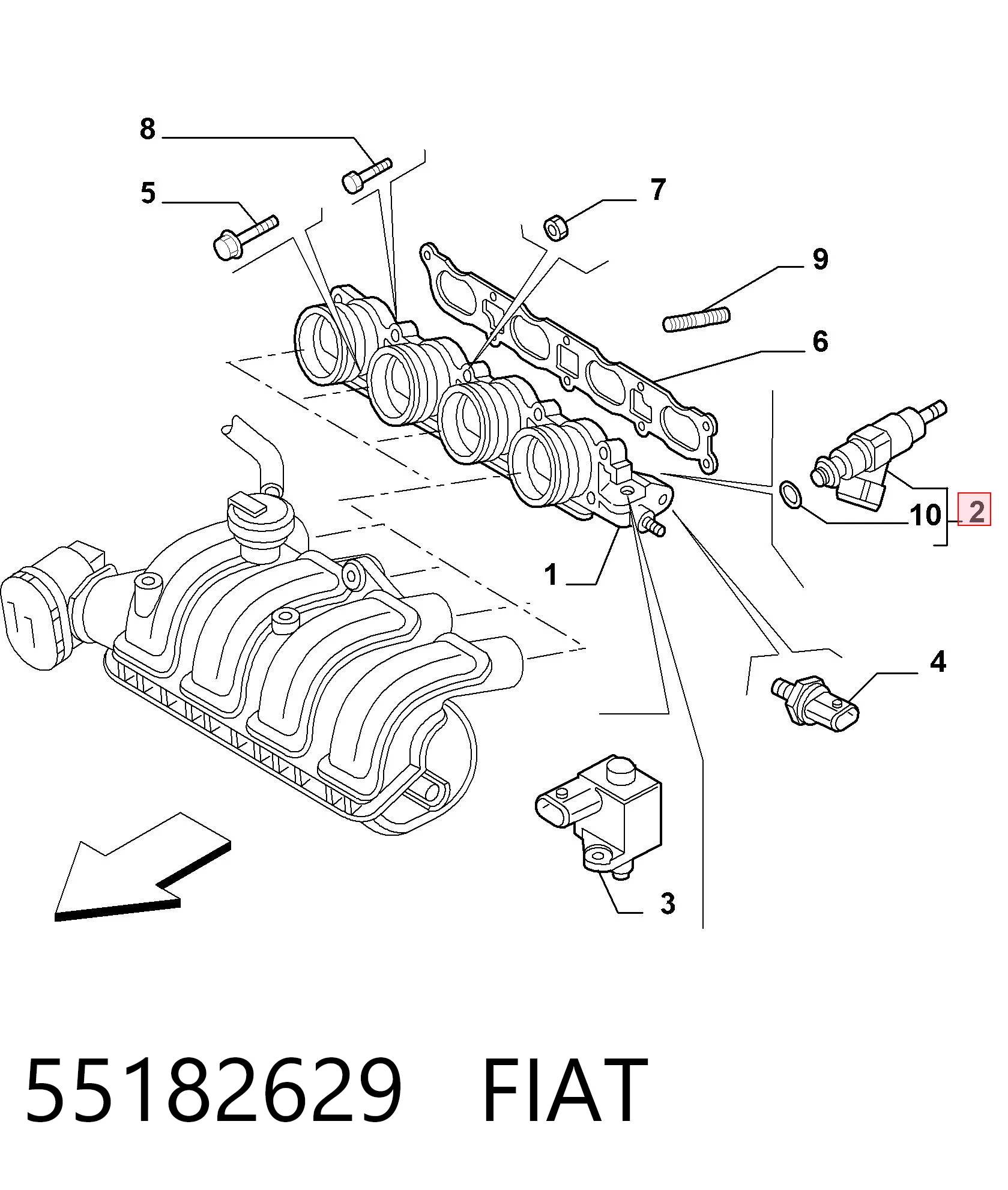 Inyector 55182629 FIAT