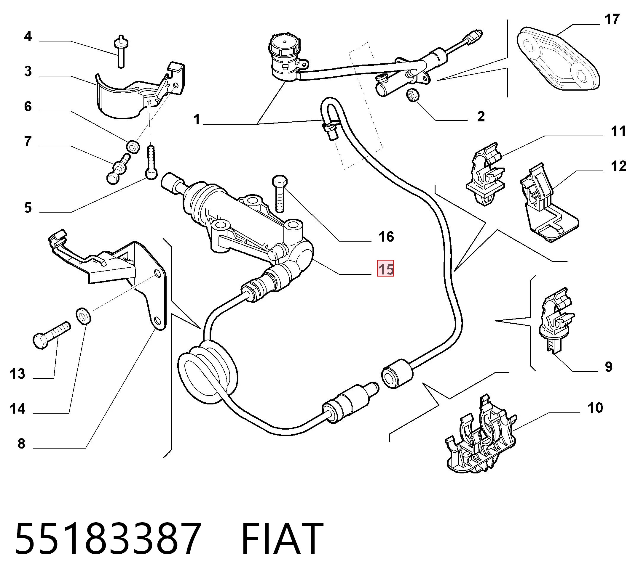 Cilindro receptor de embrague Fiat Panda II (2003-2013)