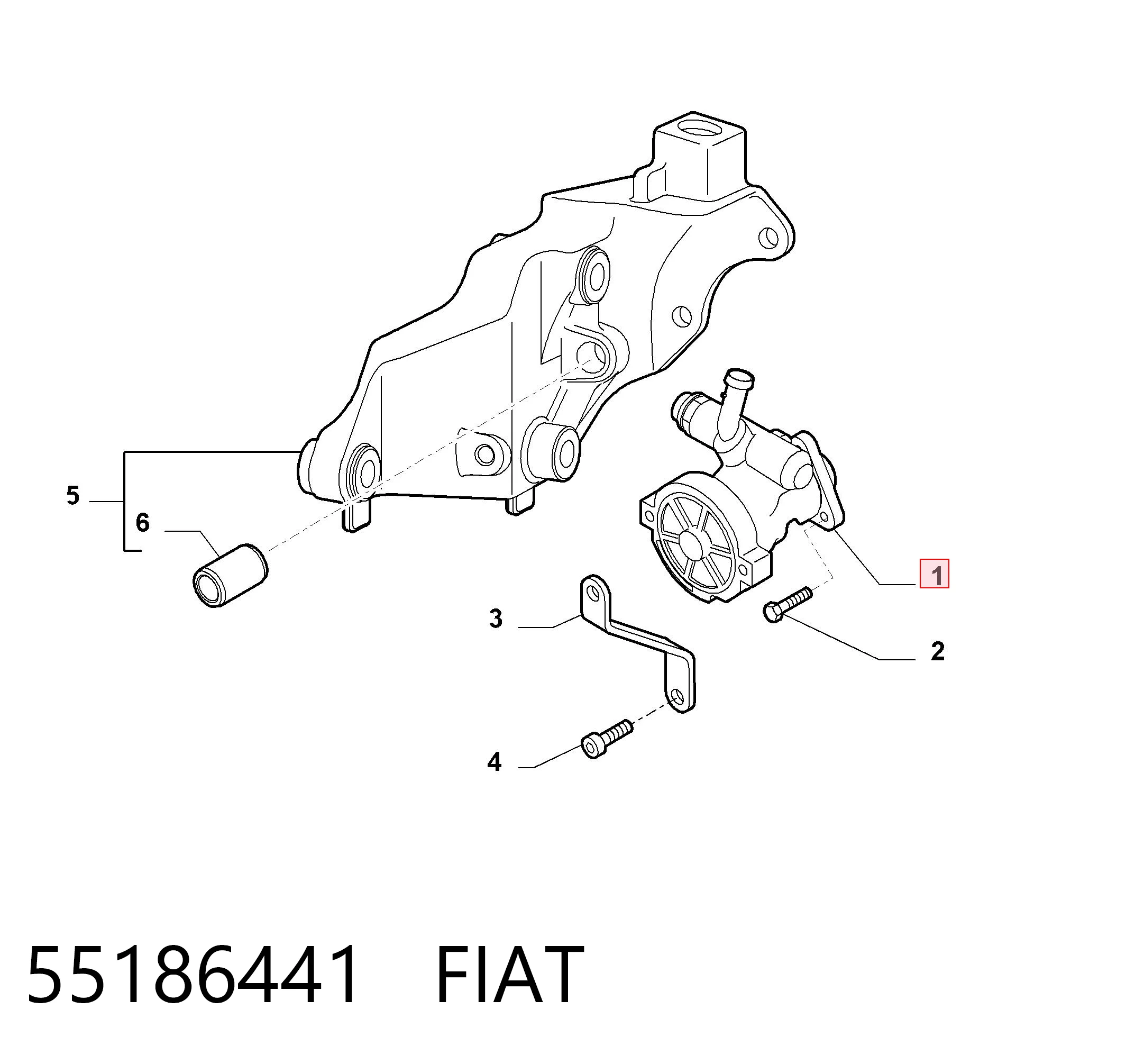 55186441 Fiat/Alfa/Lancia Bomba hidráulica de dirección