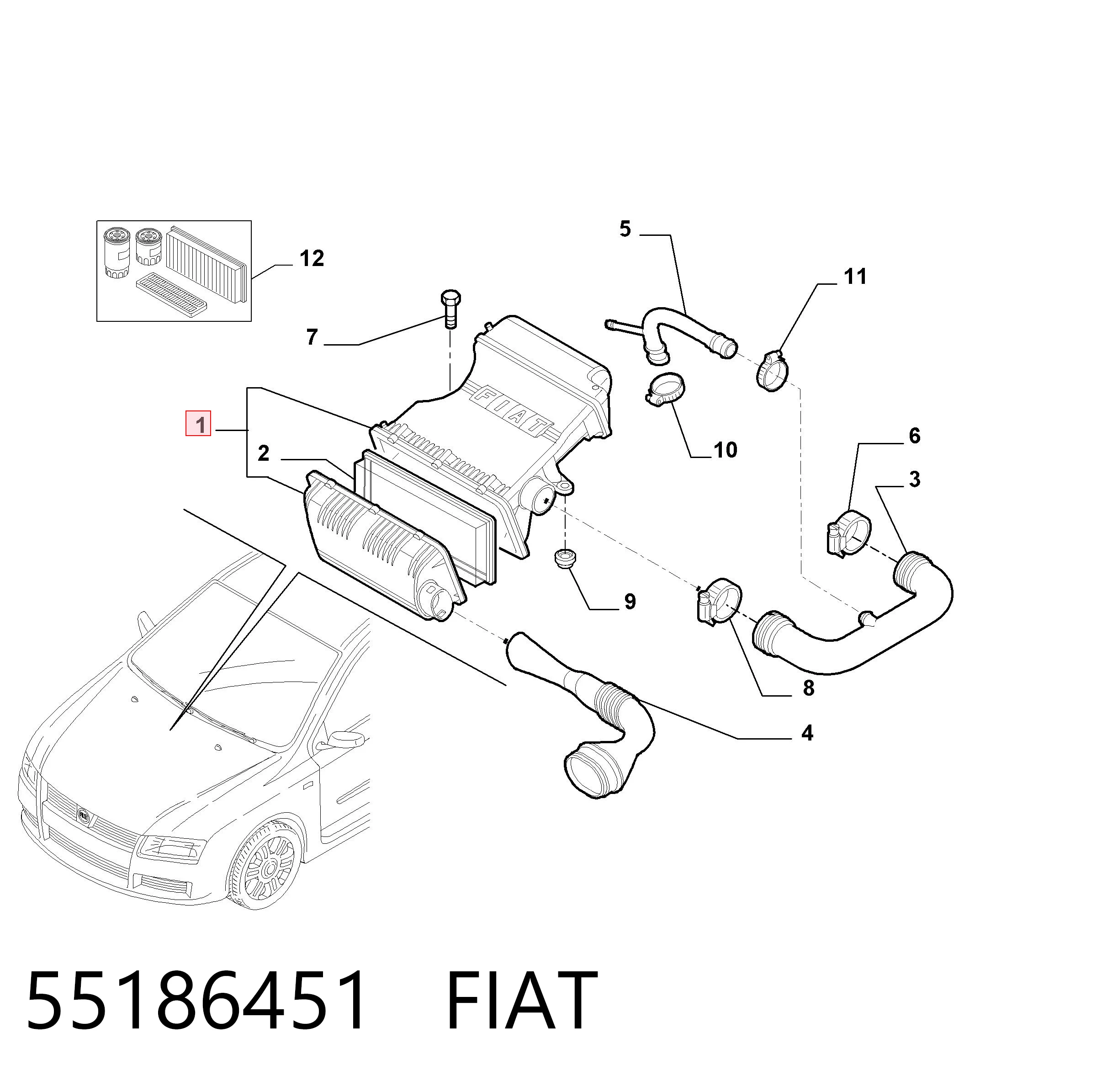 Comprar Caja del filtro de aire Fiat Stilo  192 a bajo precio