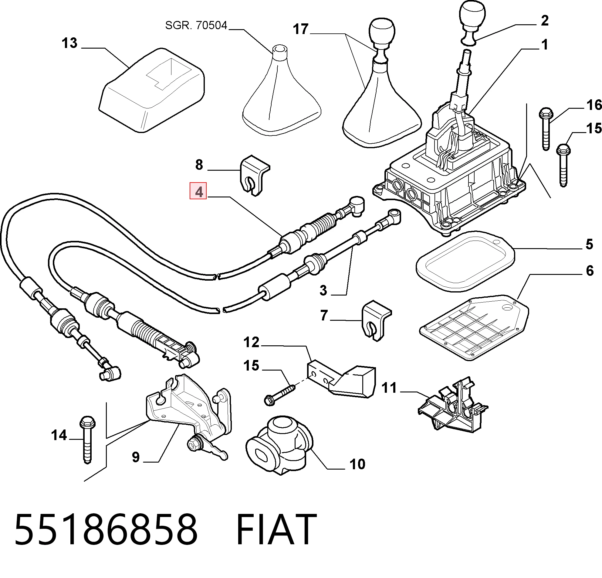 Cables de caja de cambios para Fiat Punto 188AX