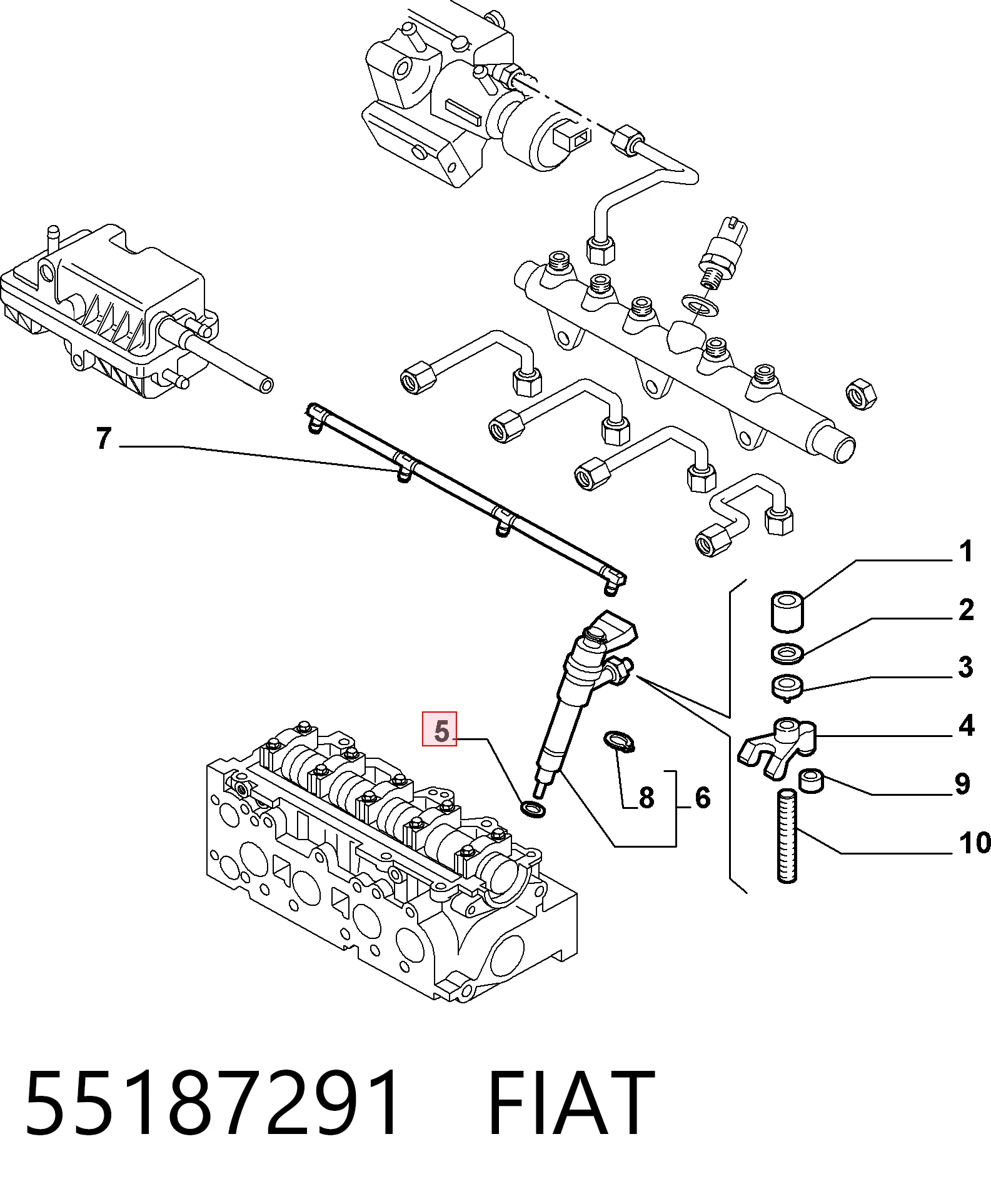 Inyector de combustible Alfa Romeo 147  (2001-2010)