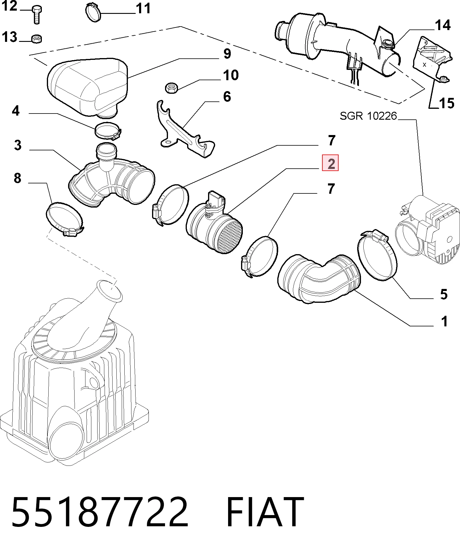 Caudalímetro 55187722 Ferrari