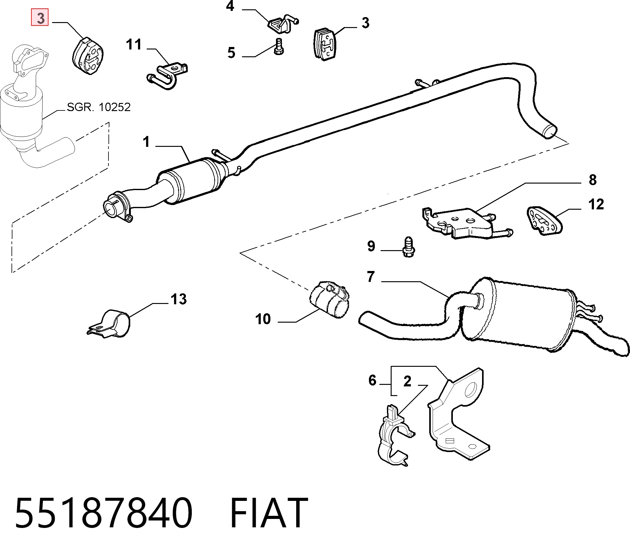 Almohadilla de tope silenciador Fiat Qubo  desde 2,96 €