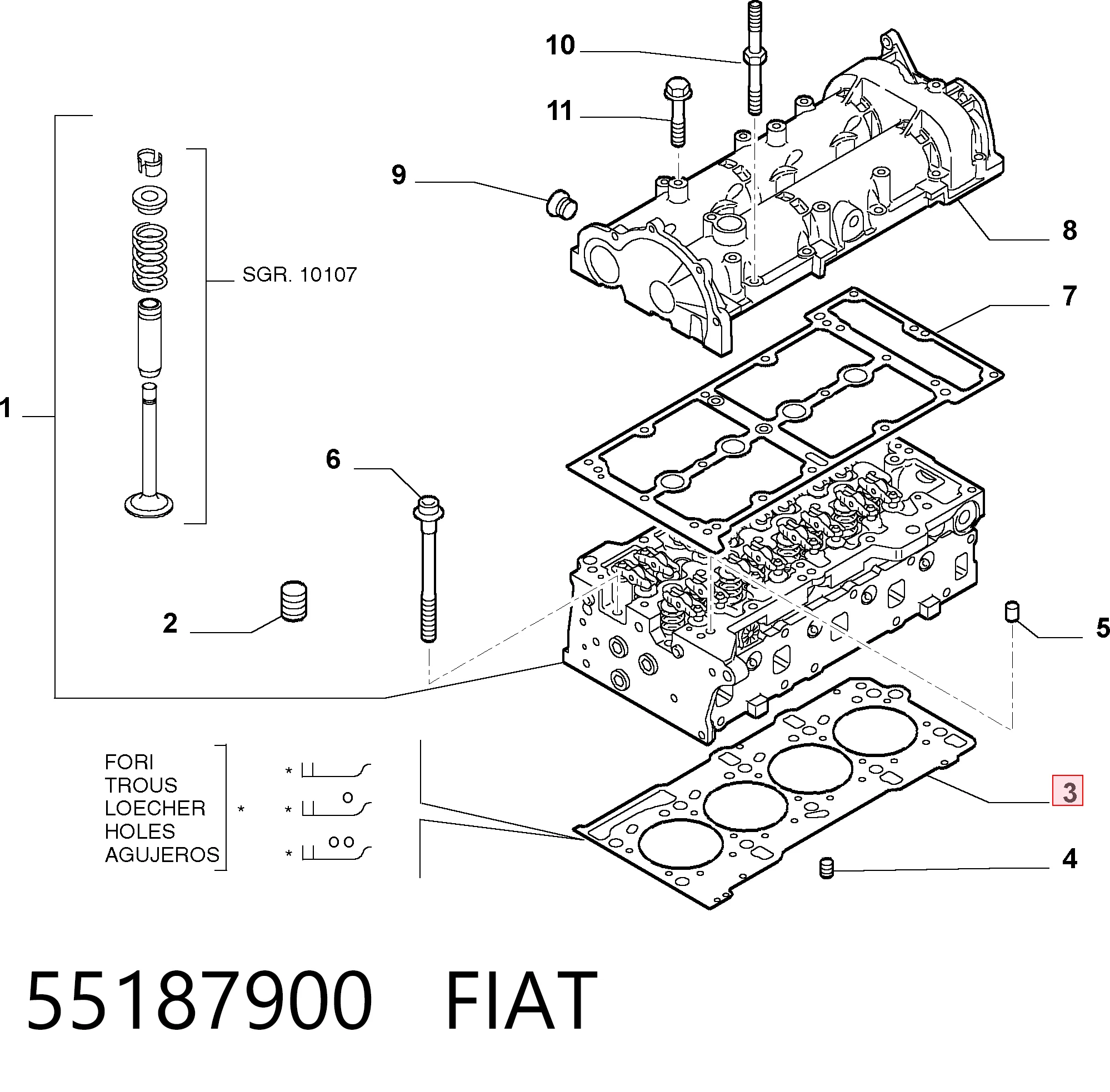 Empaque de culata Fiat Siena 
