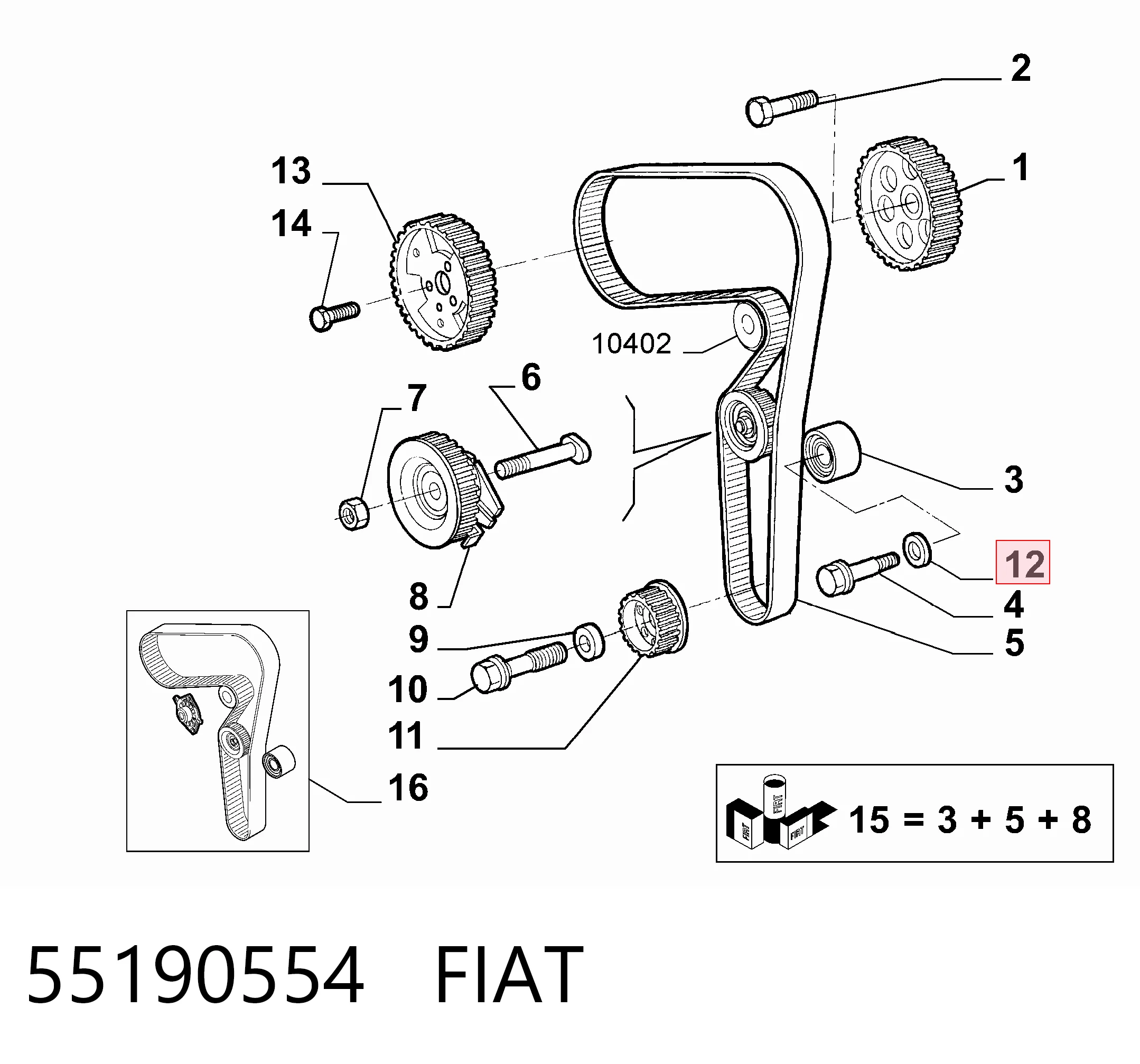 Comprar Rodillo intermedio de correa dentada Punto II 188