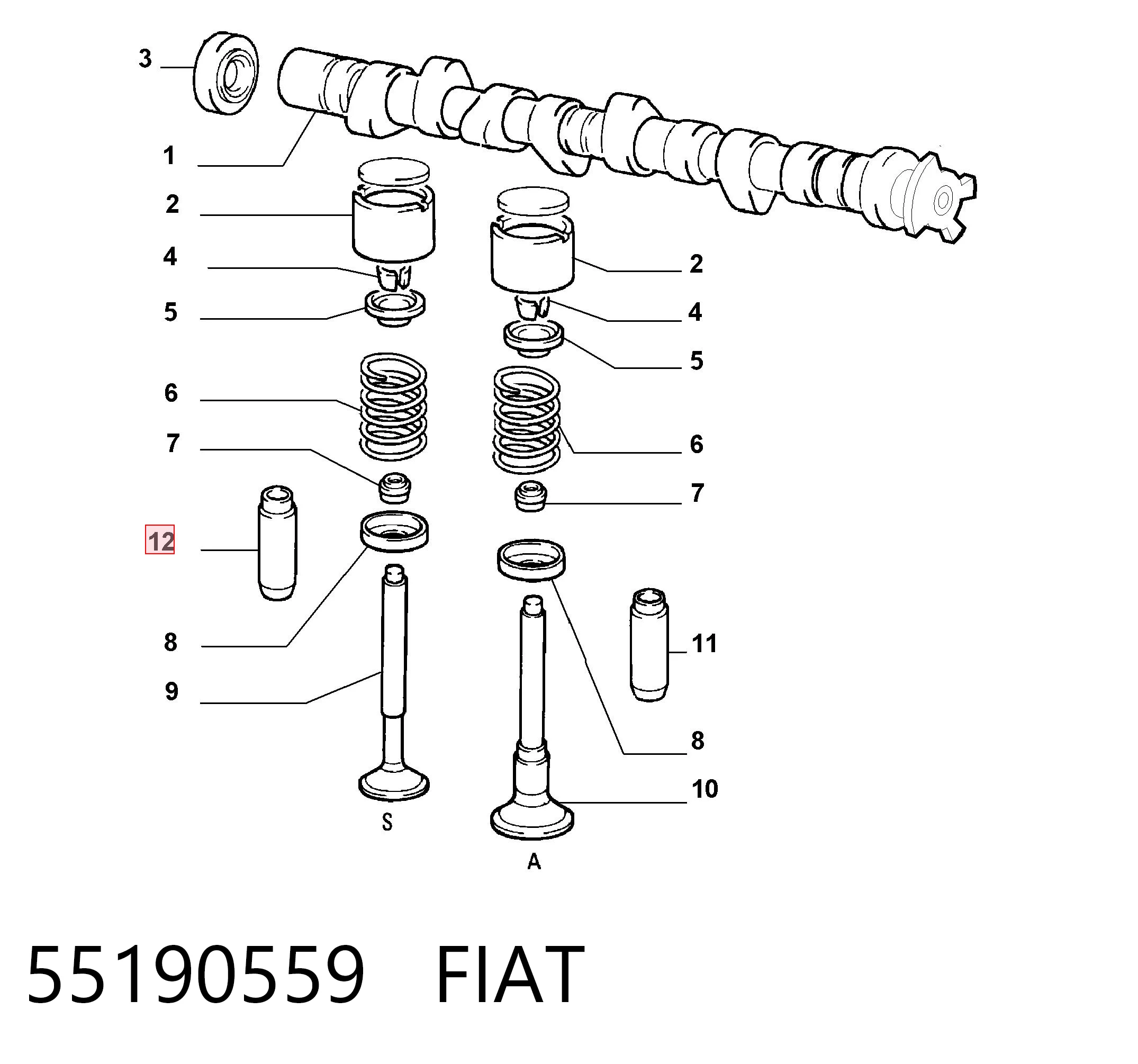 Comprar Guía de válvula Fiat Doblo I 119 a bajo precio