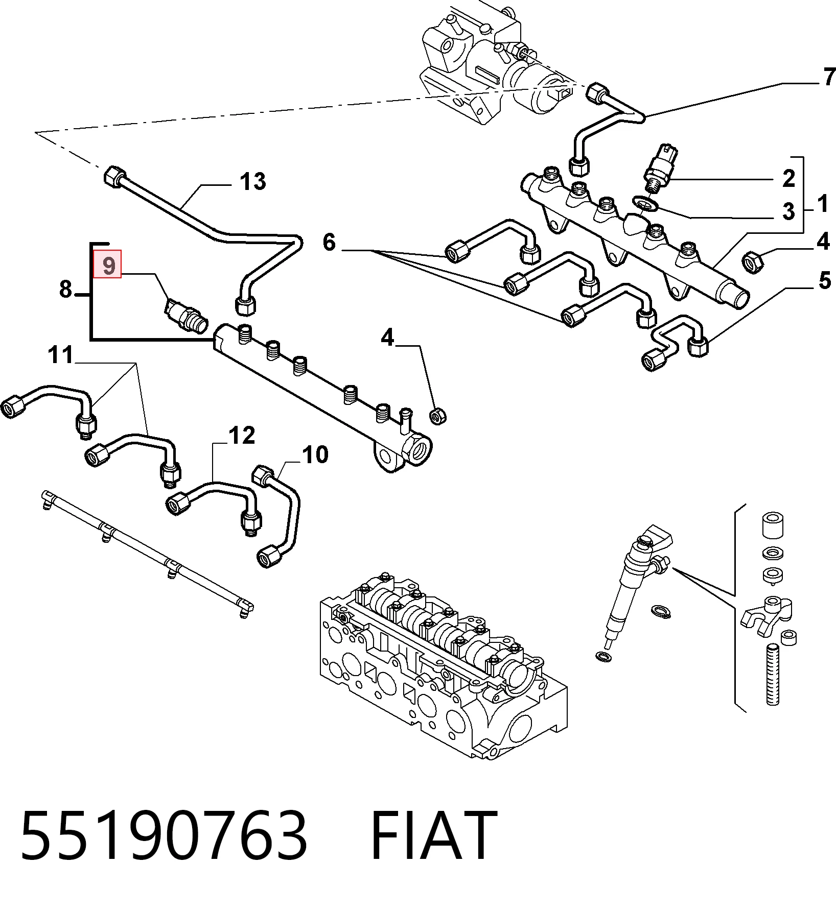 Sensor de la presión del combustible Nissan Primastar  (X83)