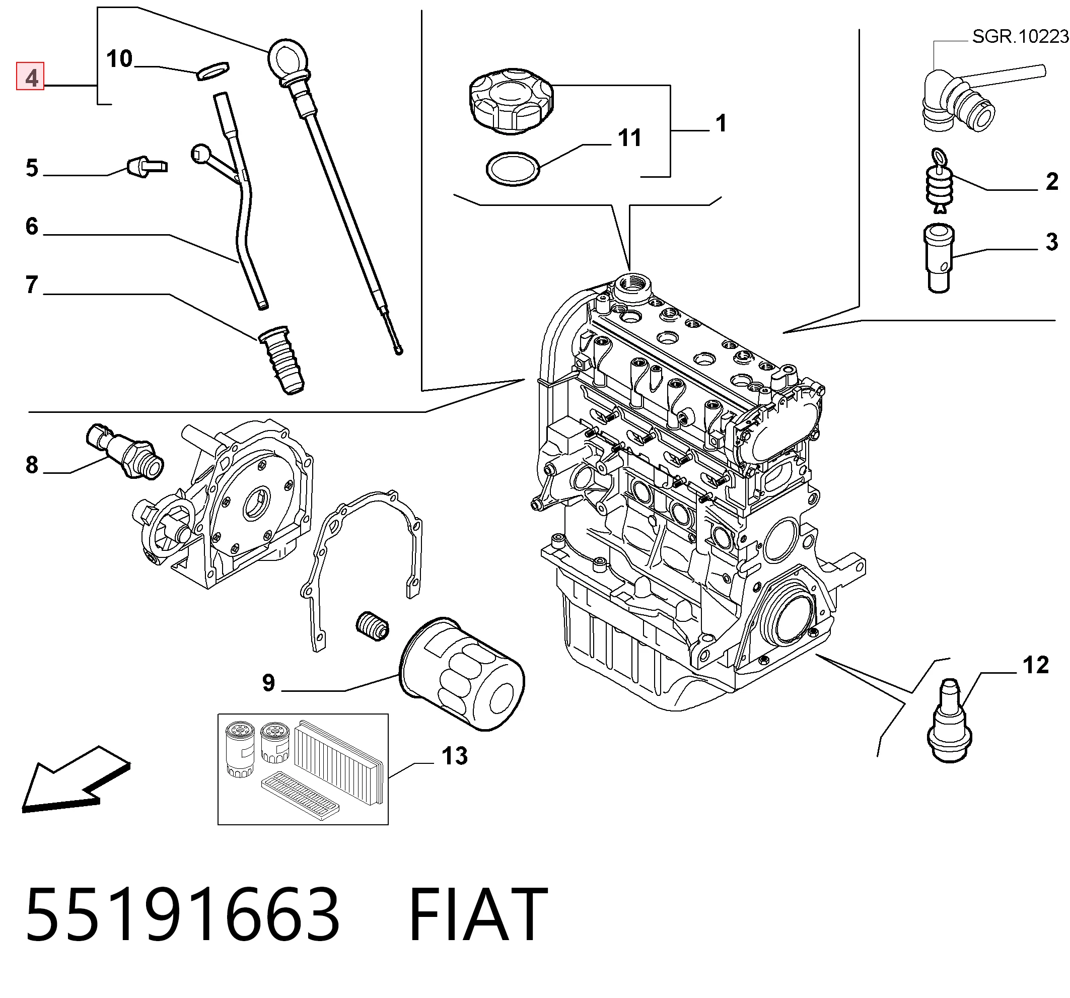 Varilla de aceite para Alfa Romeo Giulietta 940