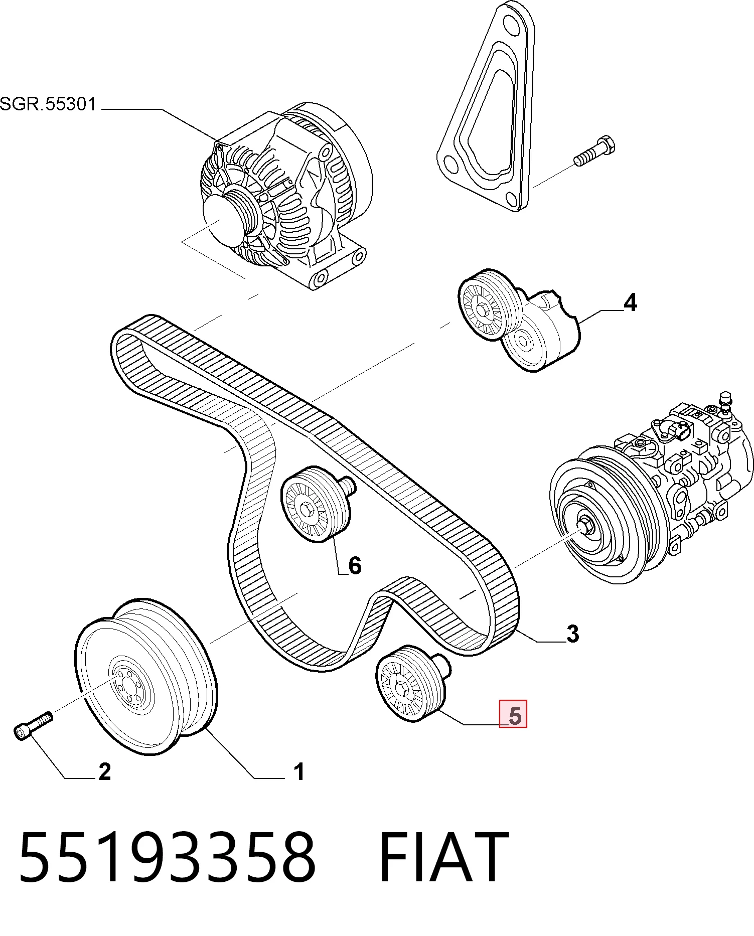 Polea inversión/guía, correa auxiliar servicios Fiat Linea  desde 16,87 €