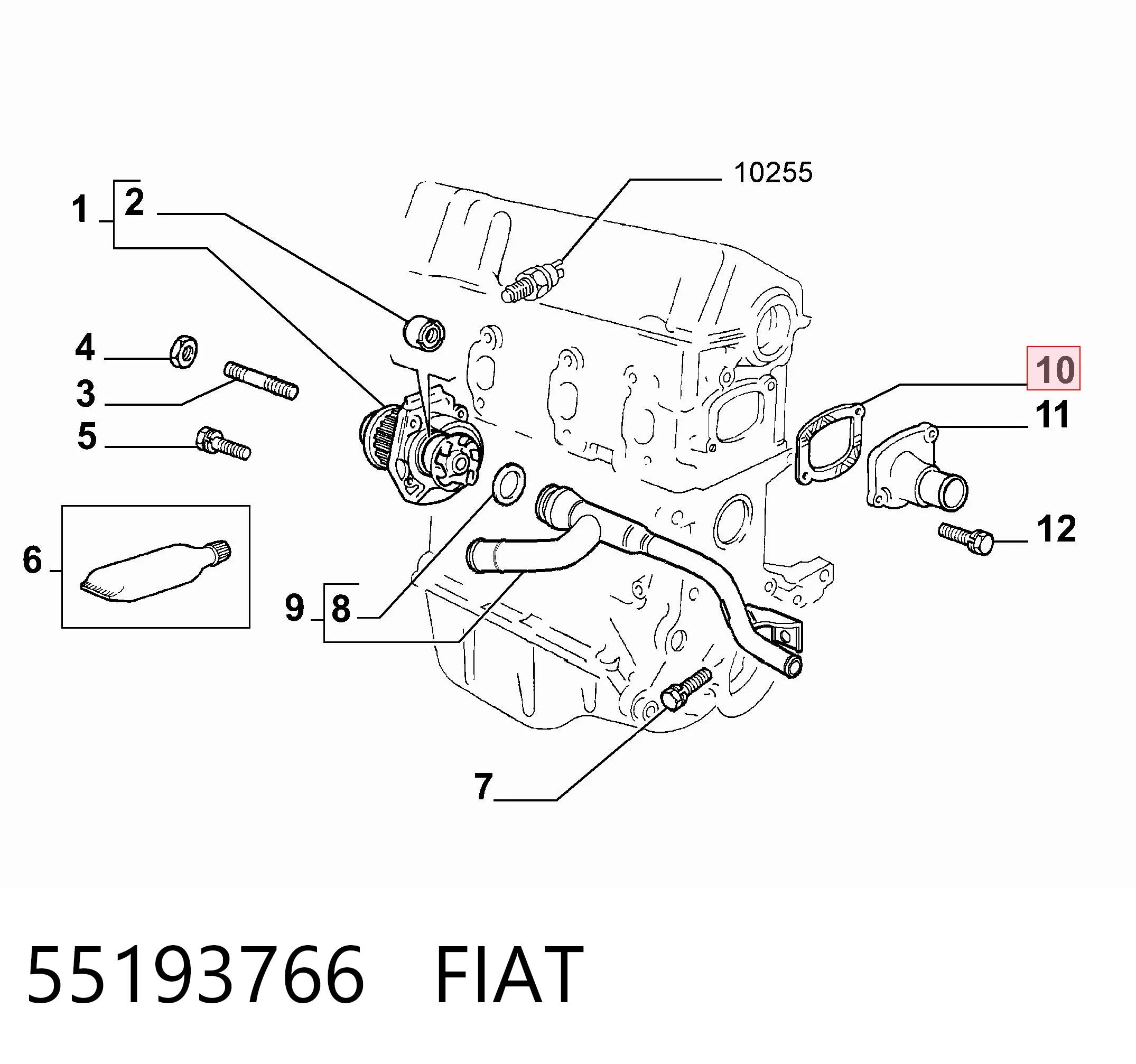 Comprar Junta de termostato Fiat Punto II 188 a bajo precio