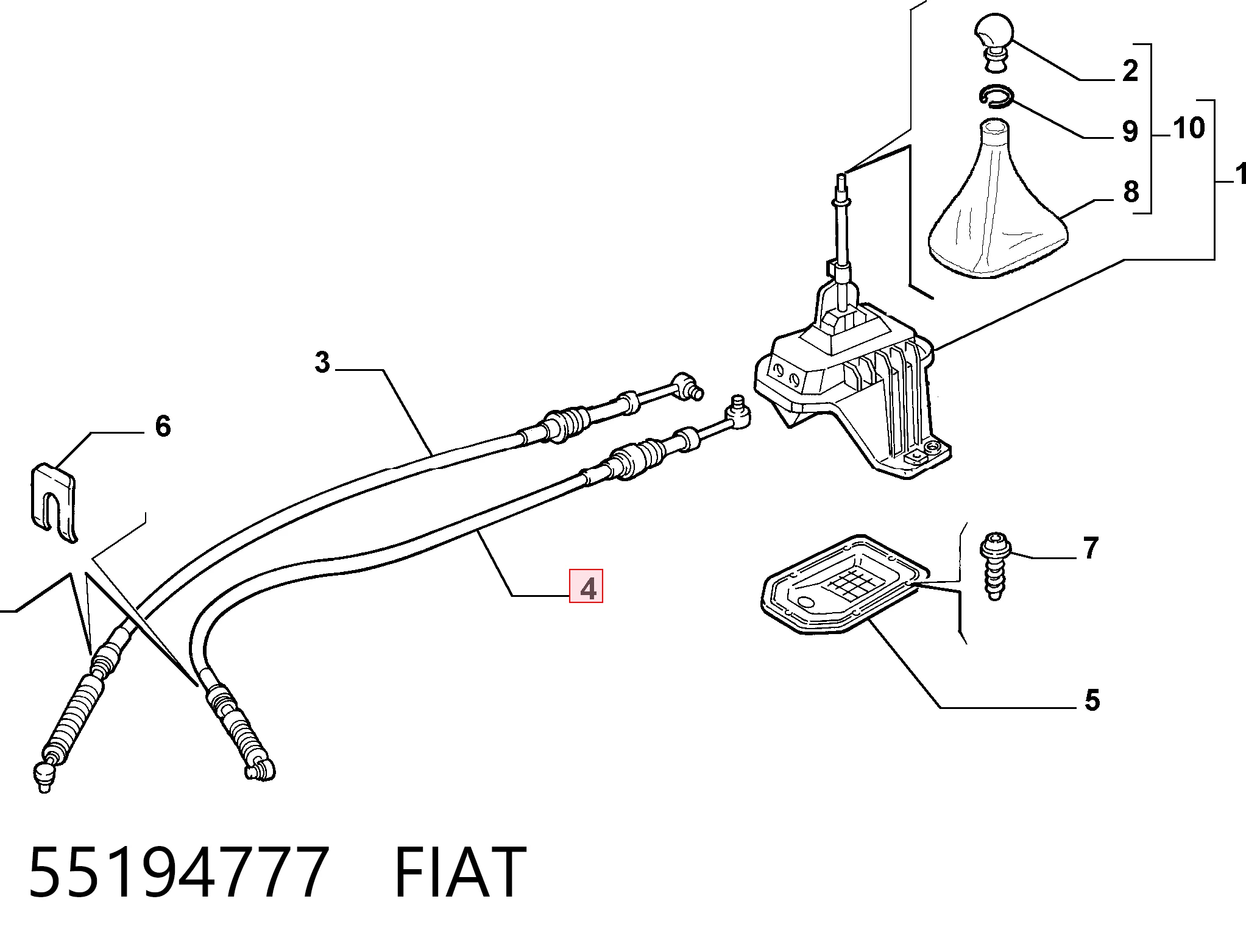 Comprar Cable de cambio doble Fiat Punto II 188AX a bajo precio